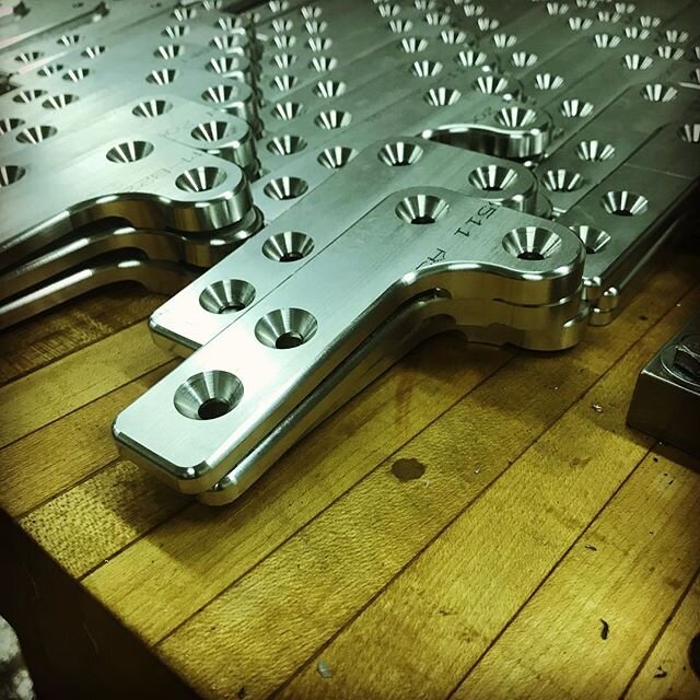 Small production run of valve spring compressor parts. #instamachinist #racecarparts #jobshop #cnc