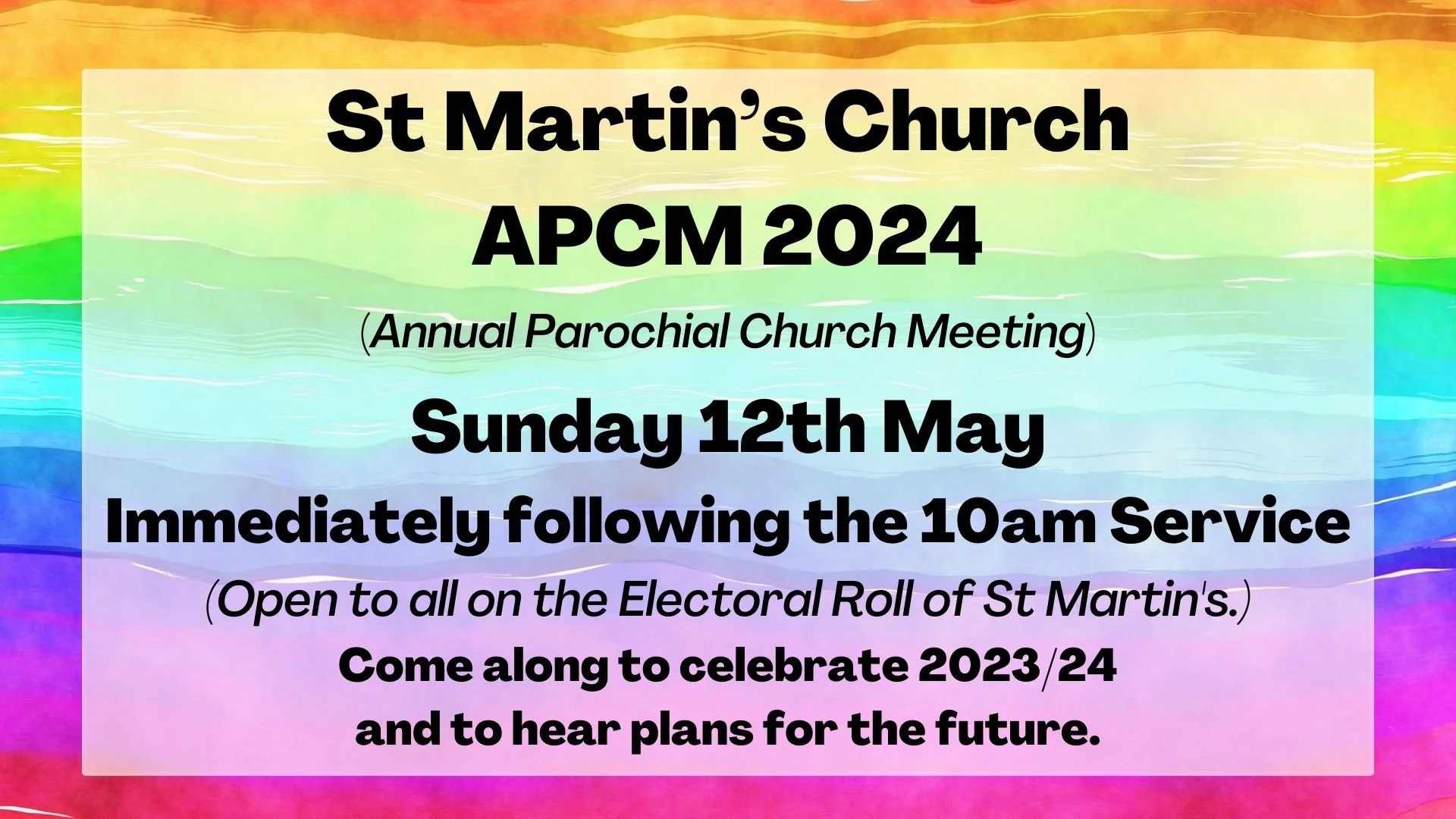 APCM 12th May 2024 — St Martin's Shenley