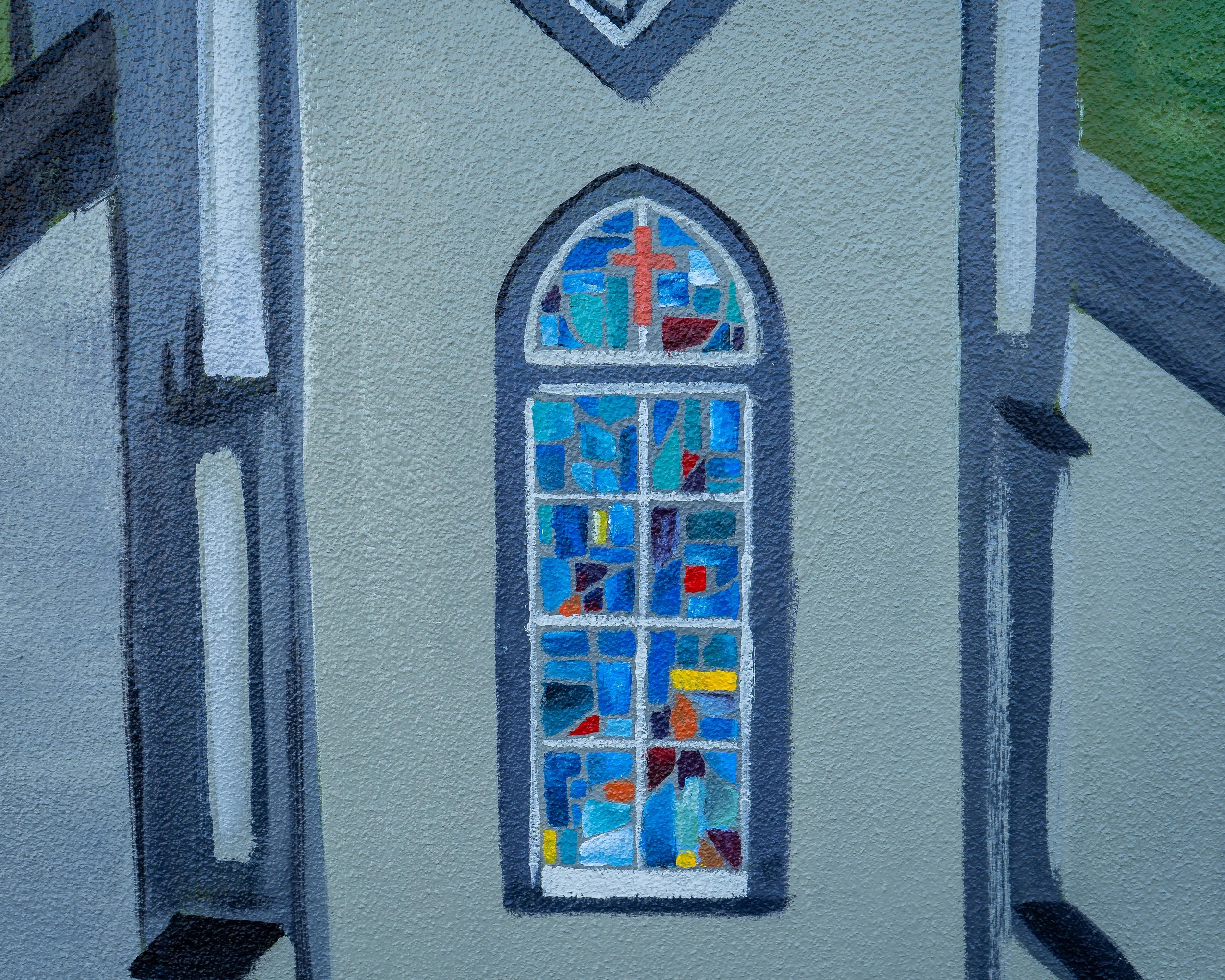 Close-up of stained glass window