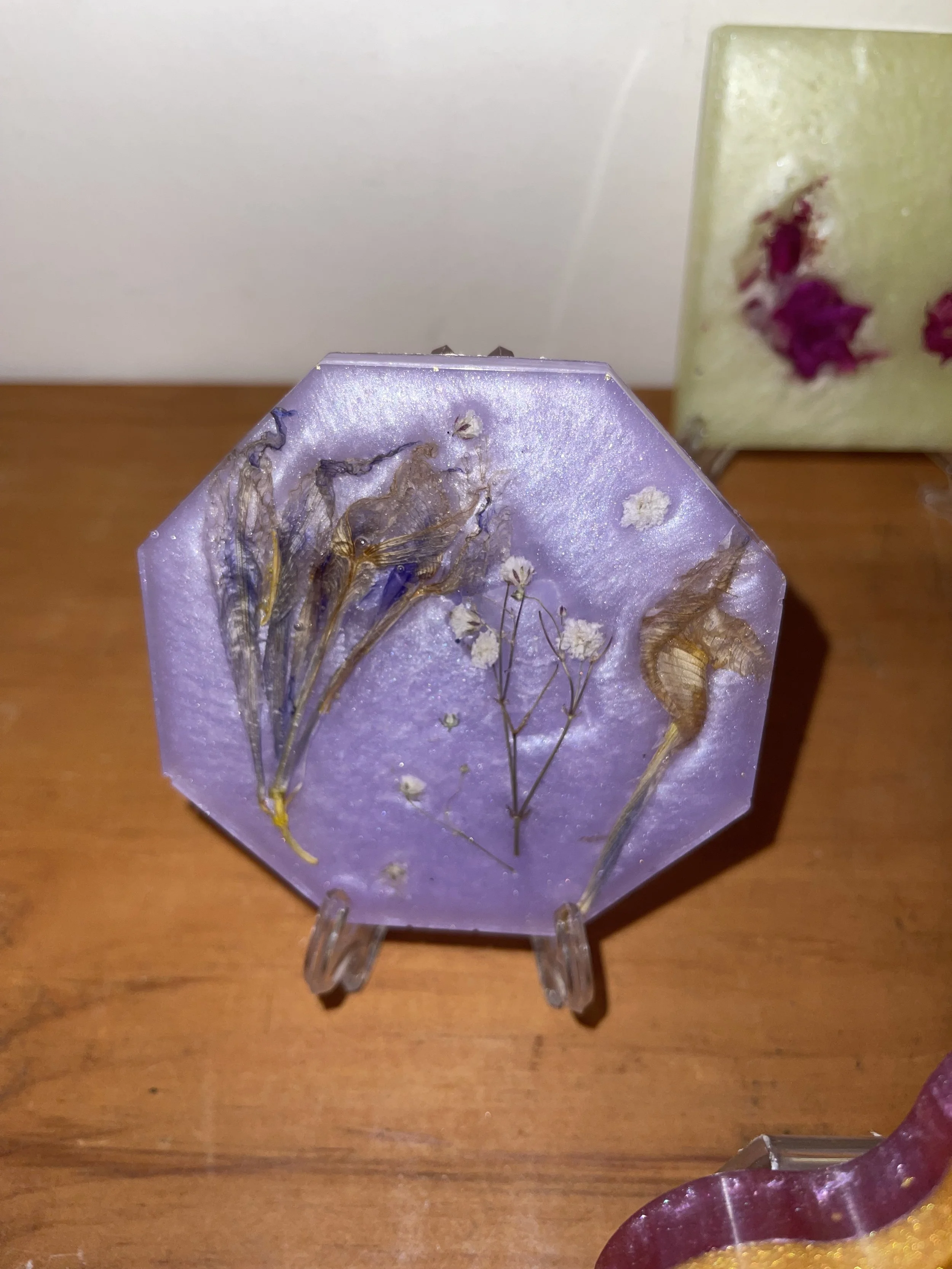 Lavender Iris - Octagon Coaster