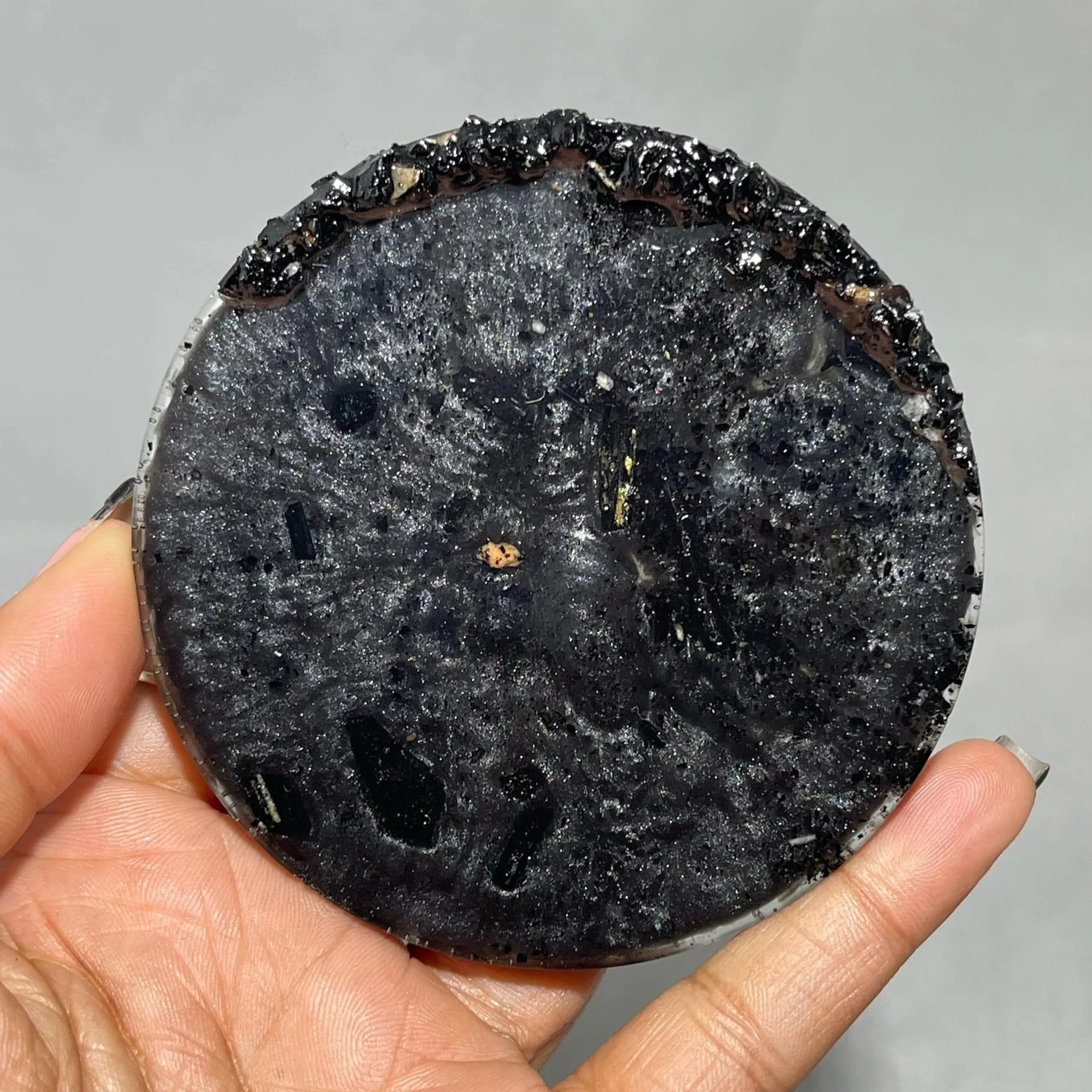 Black Tourmaline - Circular Coaster