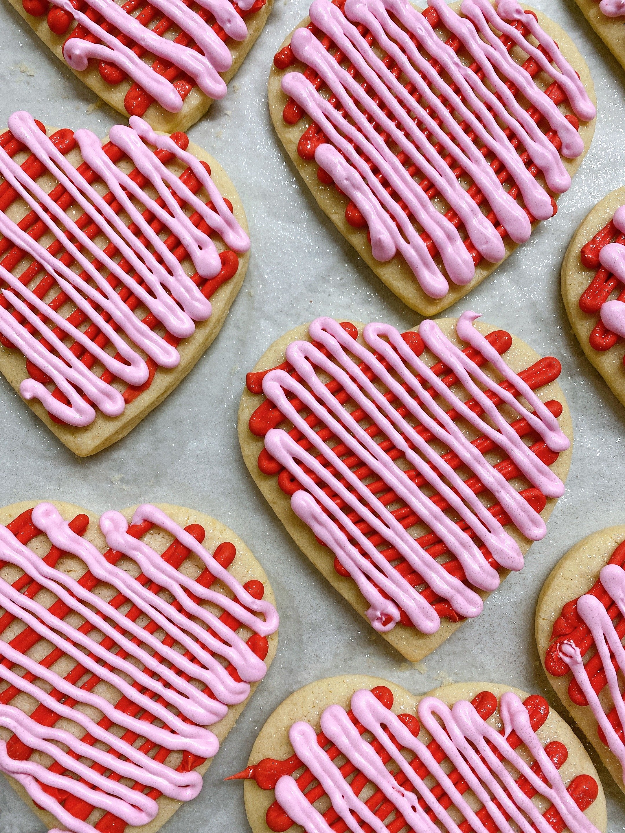1/2 Dozen Valentines Heart Rolled Sugar Cookie