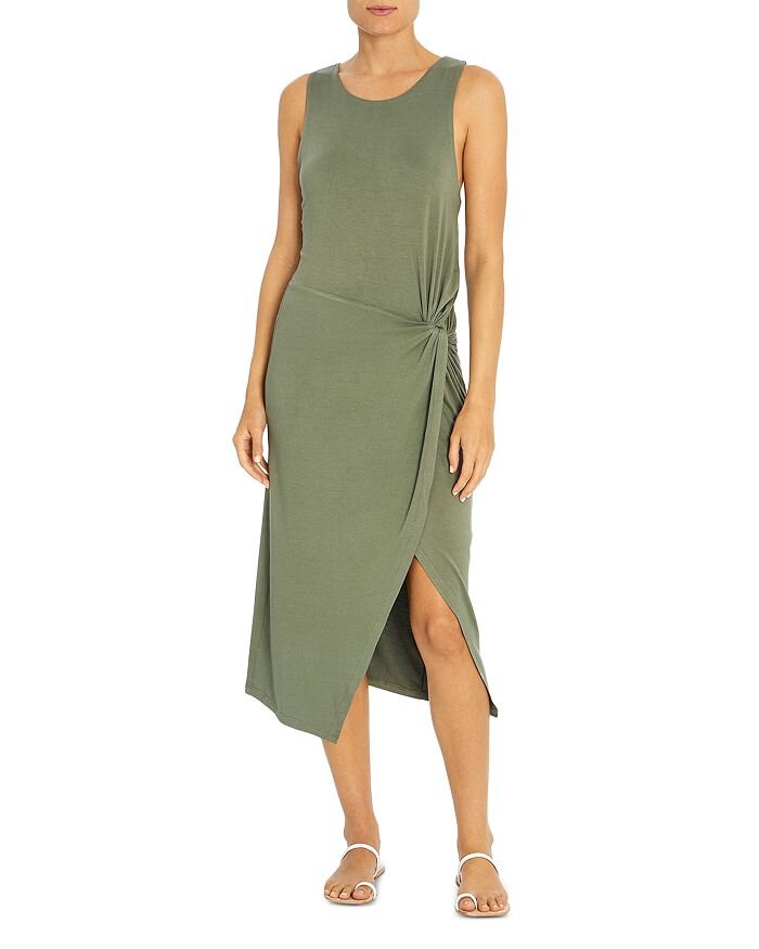 $96 Three Dots Twist Front Midi Dress - Bloomingdales