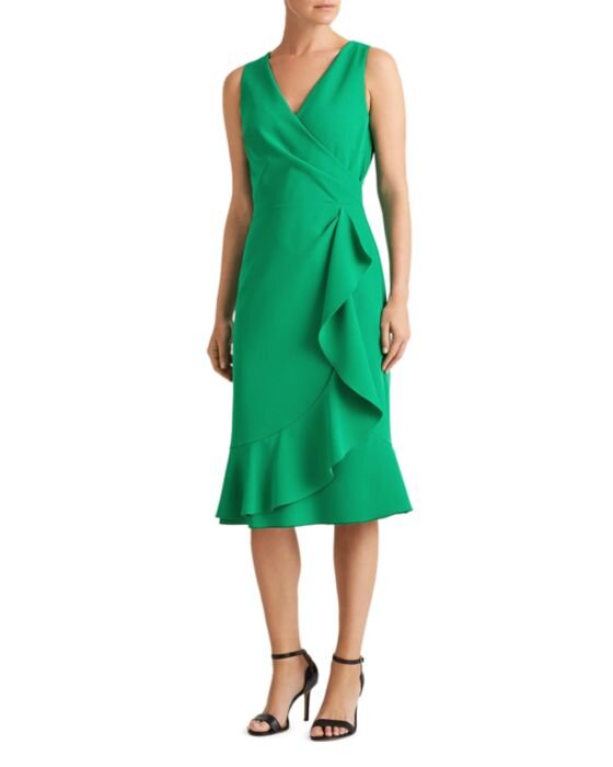 $108.75 (25% off) Lauren Ralph Lauren Ruffle-Trim Crepe Dress - Bloomingdales