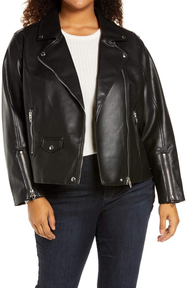 $54.90 Plus Aim High Faux Leather Moto Jacket BLANKNYC - Nordstrom