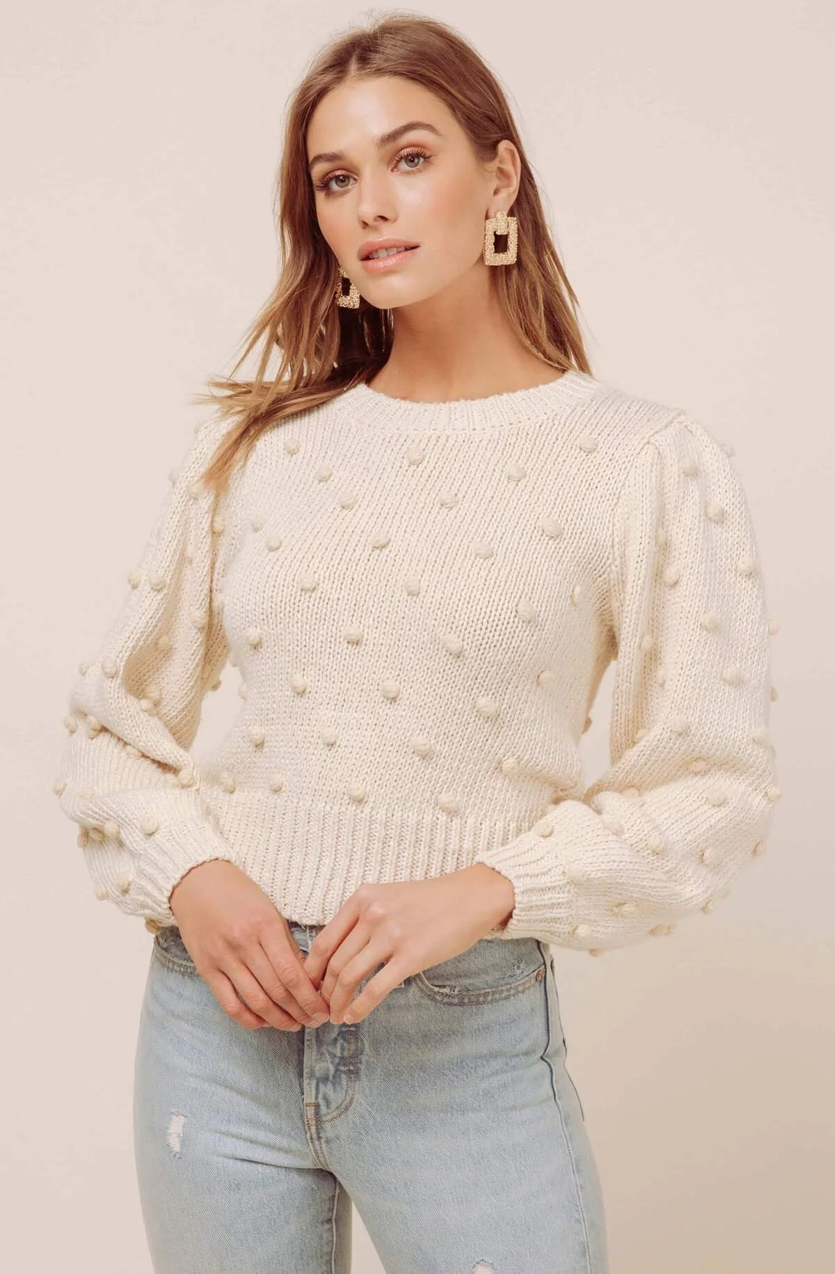 $71.97 AIDY PUFF SLEEVE SWEATER - ASTR