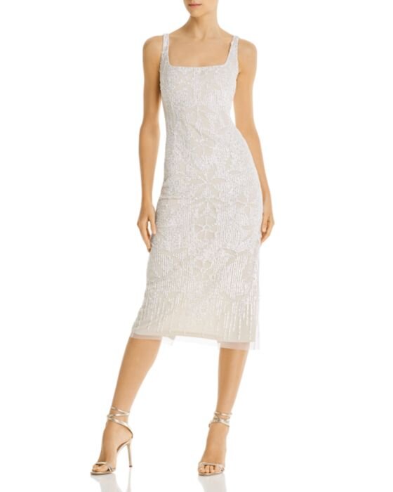 $299 Adrianna Papell Embellished Midi Dress