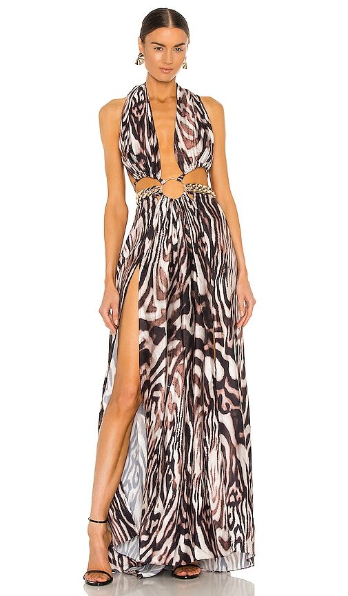 $1000 Kalifa Maxi Dress With Chain Bronx and Banco