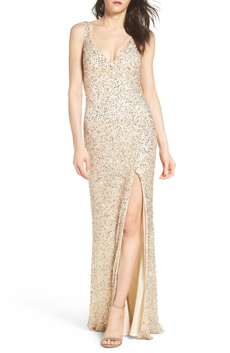 $253.50 Sequin Slit Gown MAC DUGGAL
