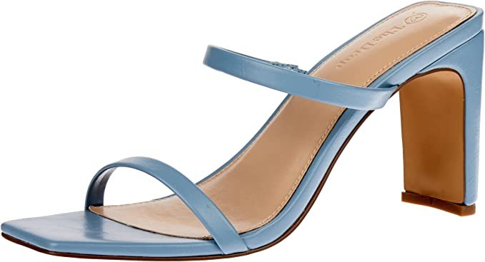 The Drop Women's Avery Square Toe Two Strap High Heeled Sandal $34.90