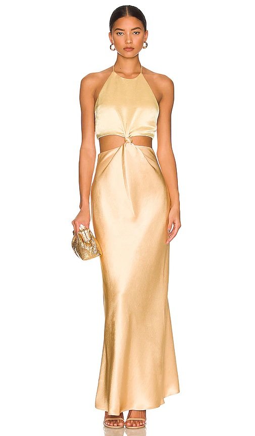 $370 Carrie Halter Maxi Dress BEC&amp;BRIDGE