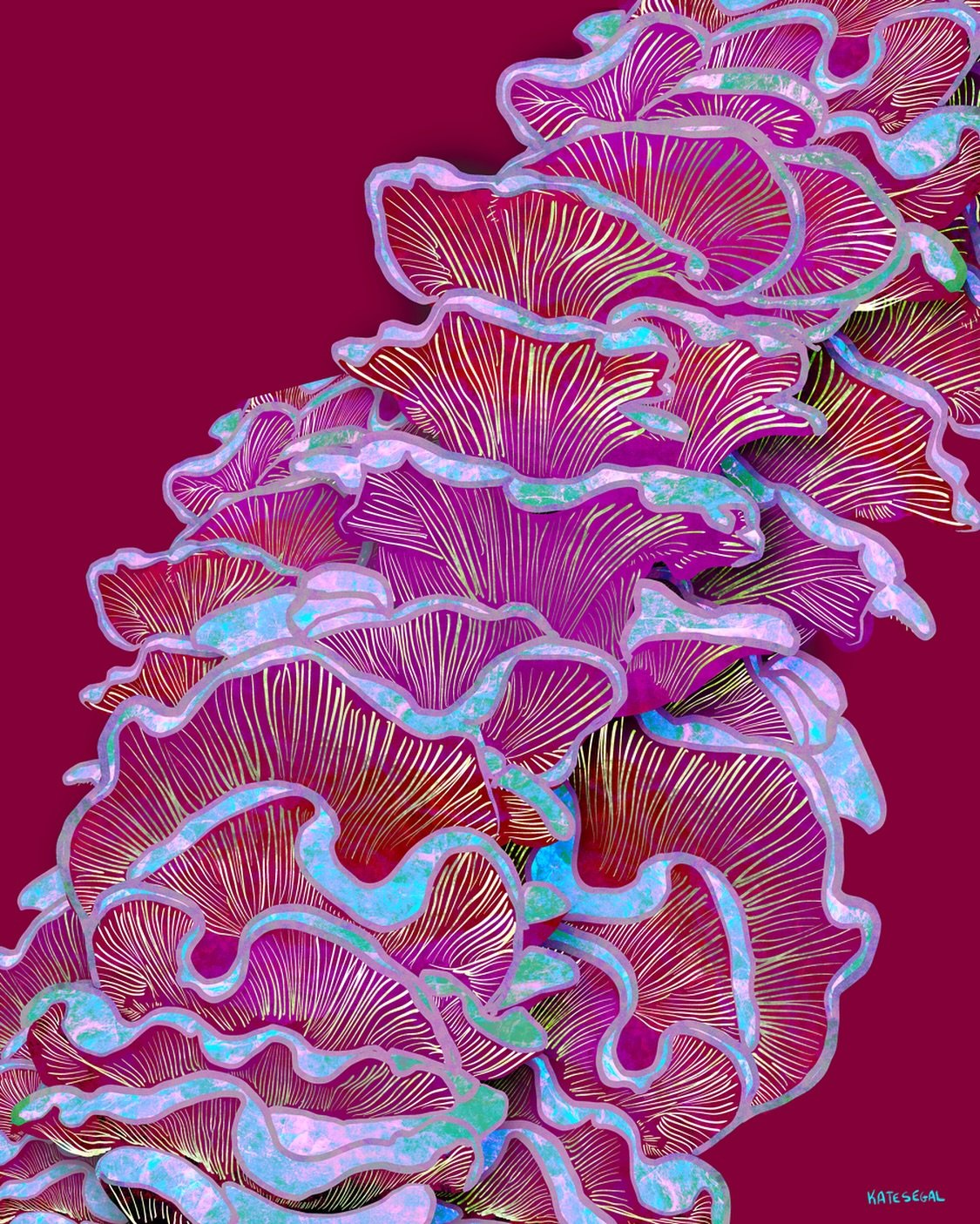 Cascading Fungi 

#mycology #mushroomlove #fungilove #mushroomart #mushroompainting #fungipainting #natureart #forestfinds #botanicalart #botanicalillustration #katesegal