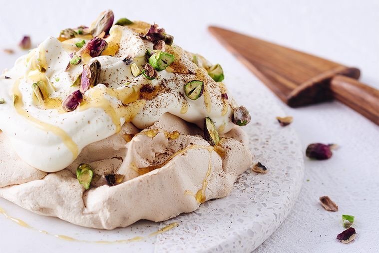 Pistachio Honey Pavlova