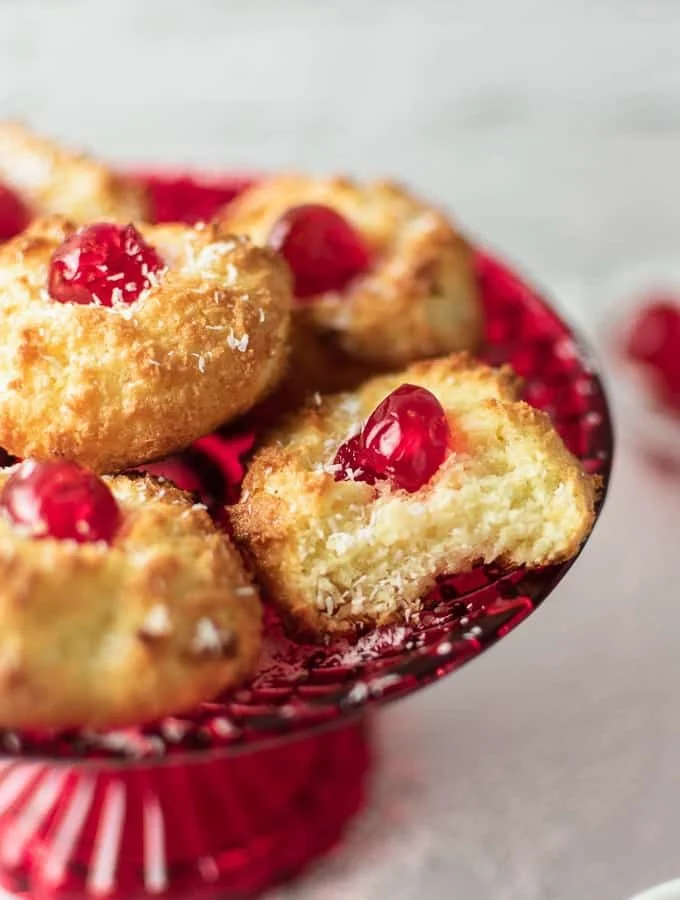 Coconut Macaroons with Dried Cherries