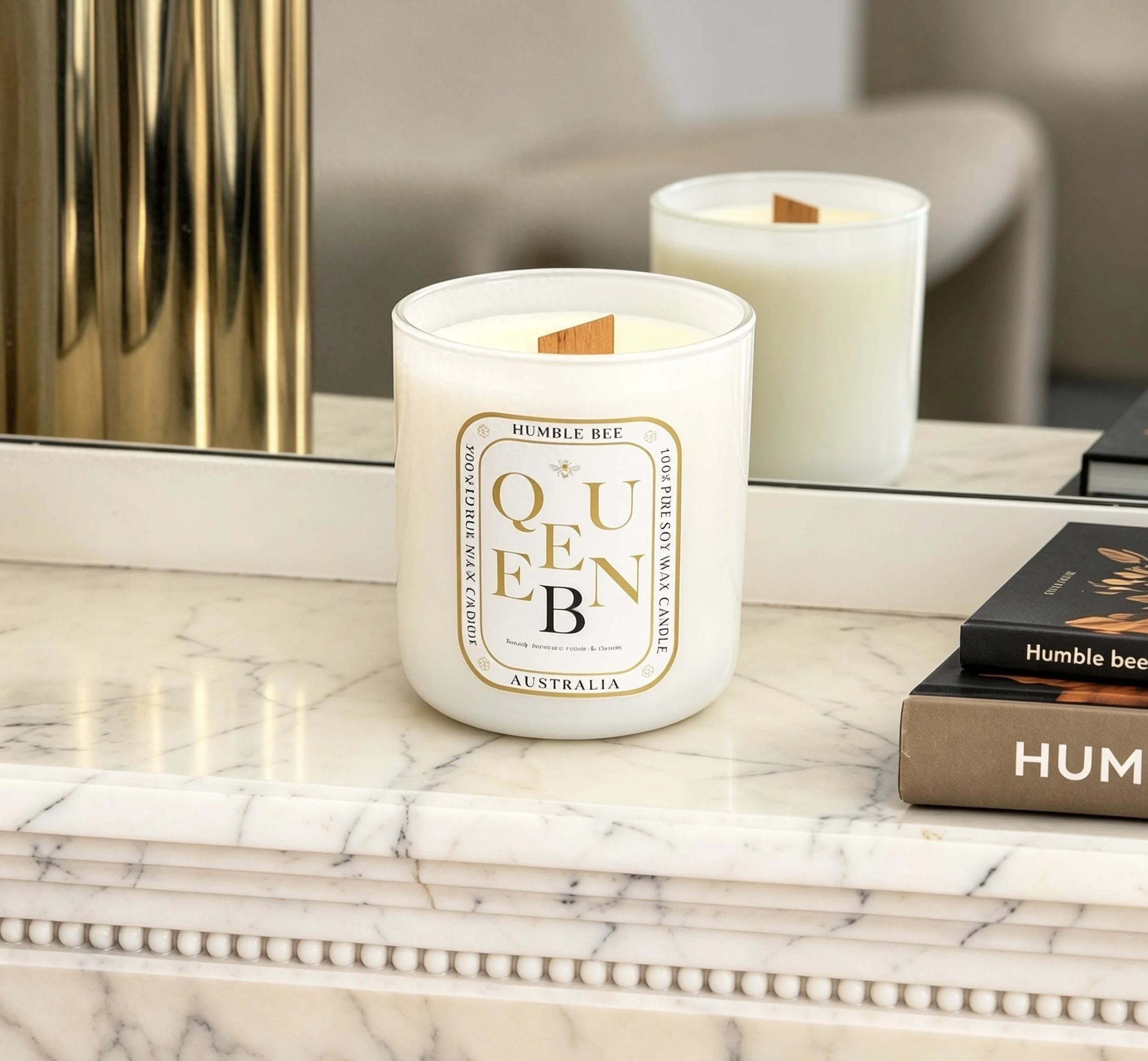 100% Pure & Hand Poured Soy Wax Candle - 'Queen B'