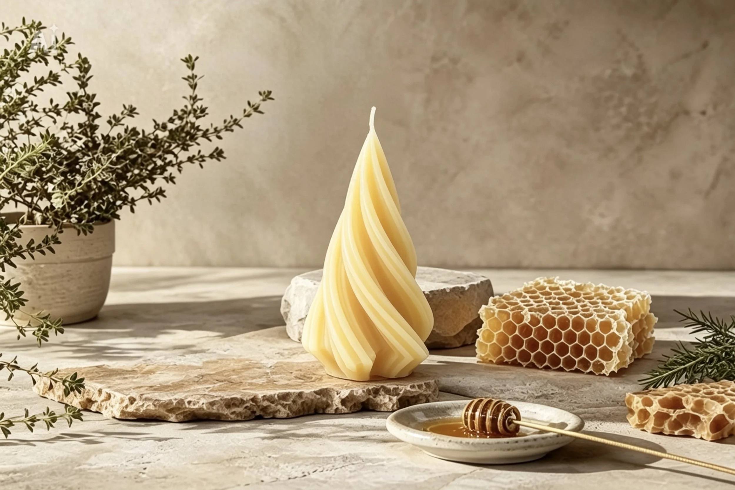 Large Beeswax Pillar