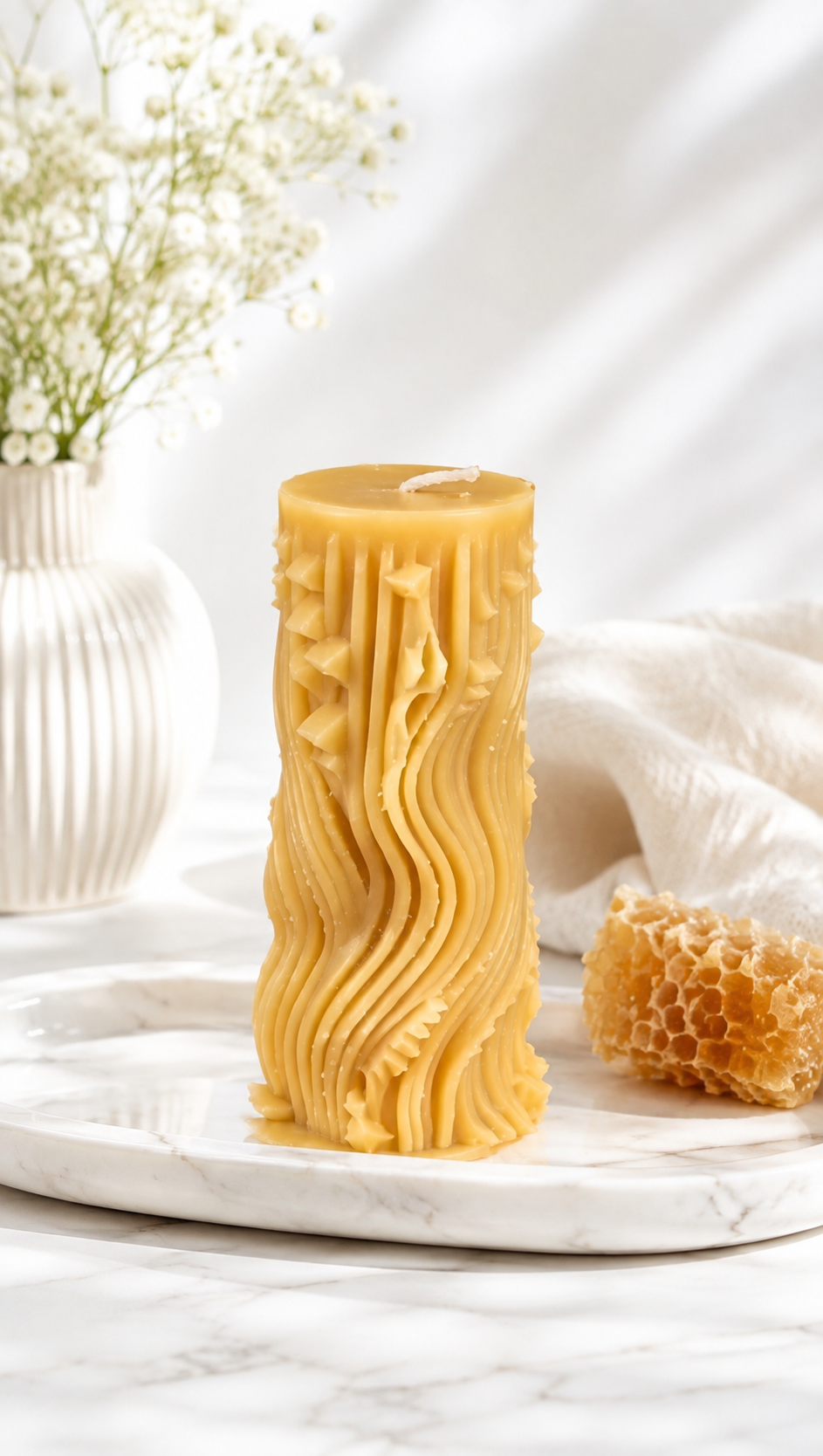 Handcrafted Beeswax Sculptural Candle