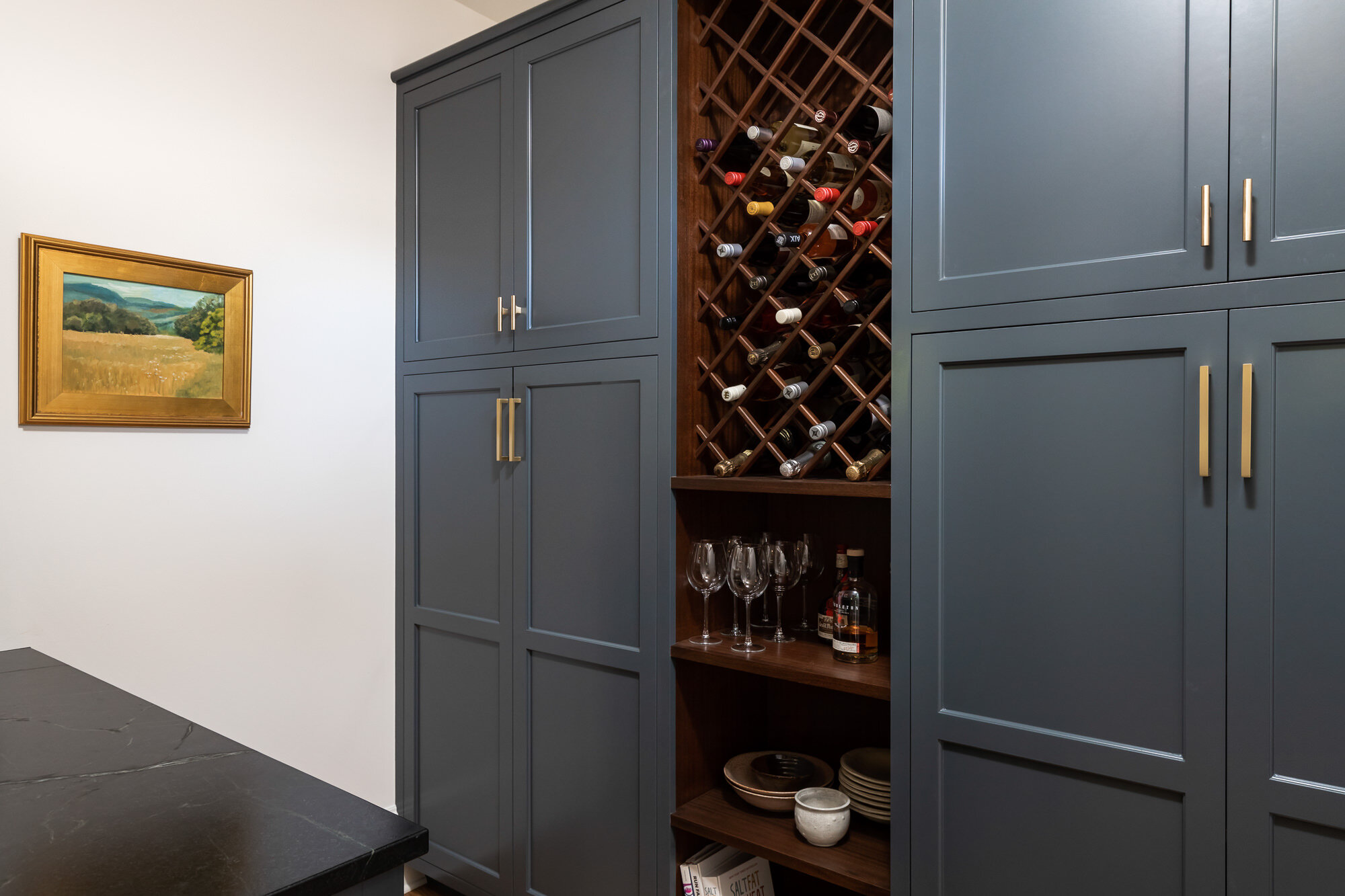 Wine storage and tall pantry. 