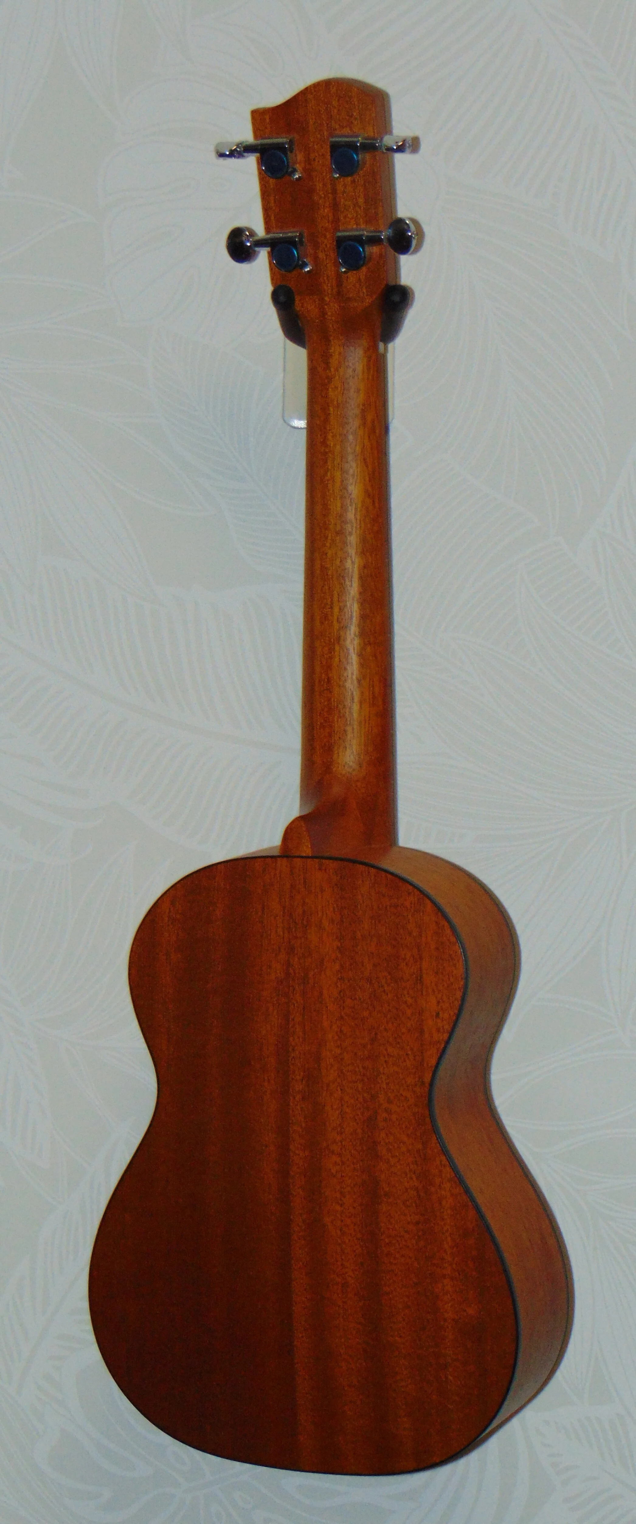 Solid Mahogany Top Tenor Ukulele. Back View.