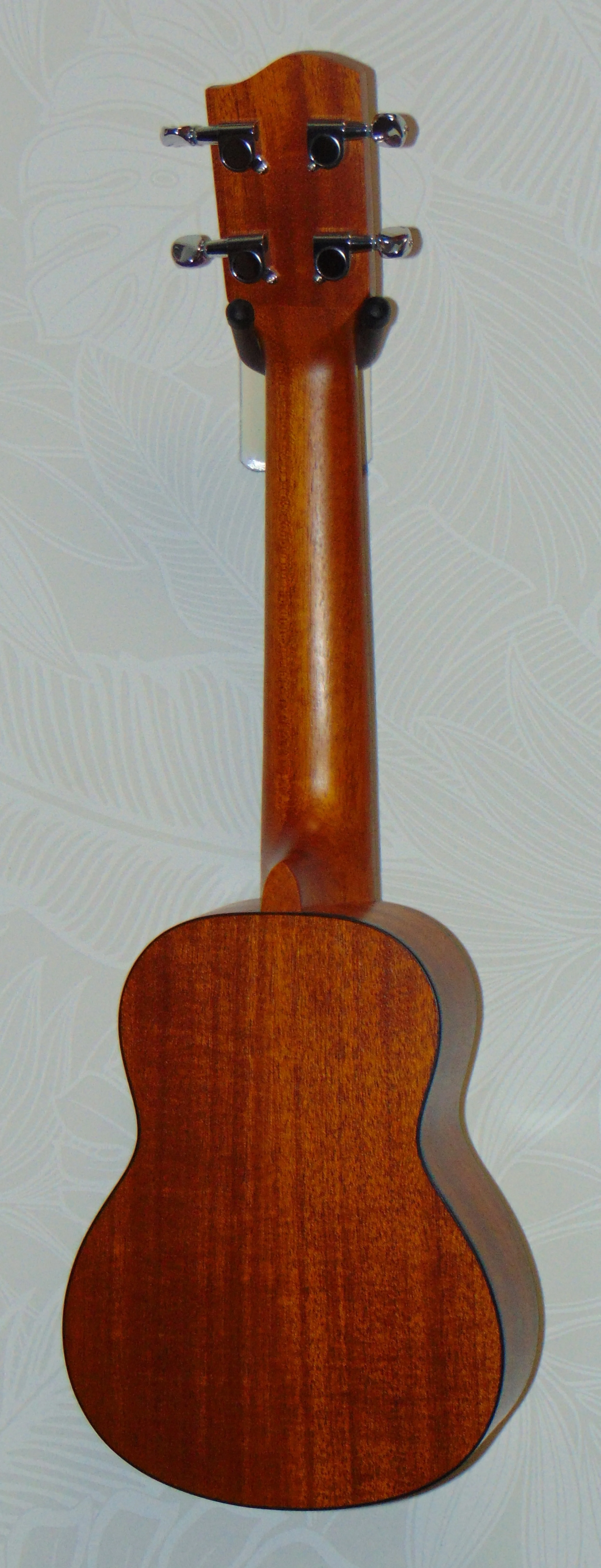 Solid Spruce and Mahogany Super Soprano Back View