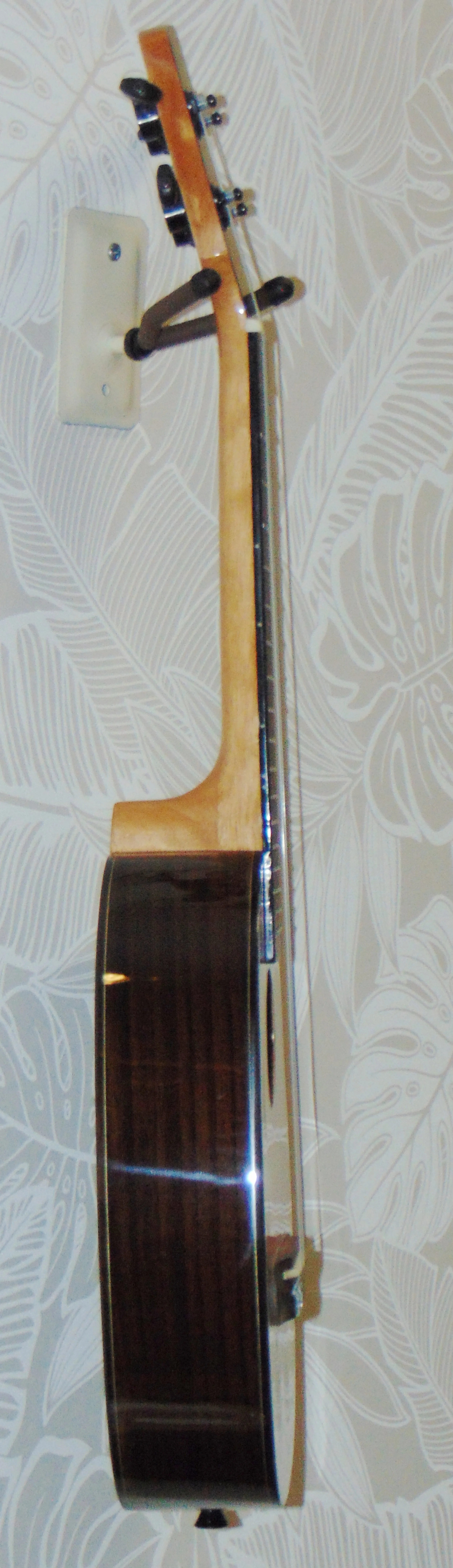 HUG Solid Cedar and Rosewood Concert Pineapple Ukulele Side View