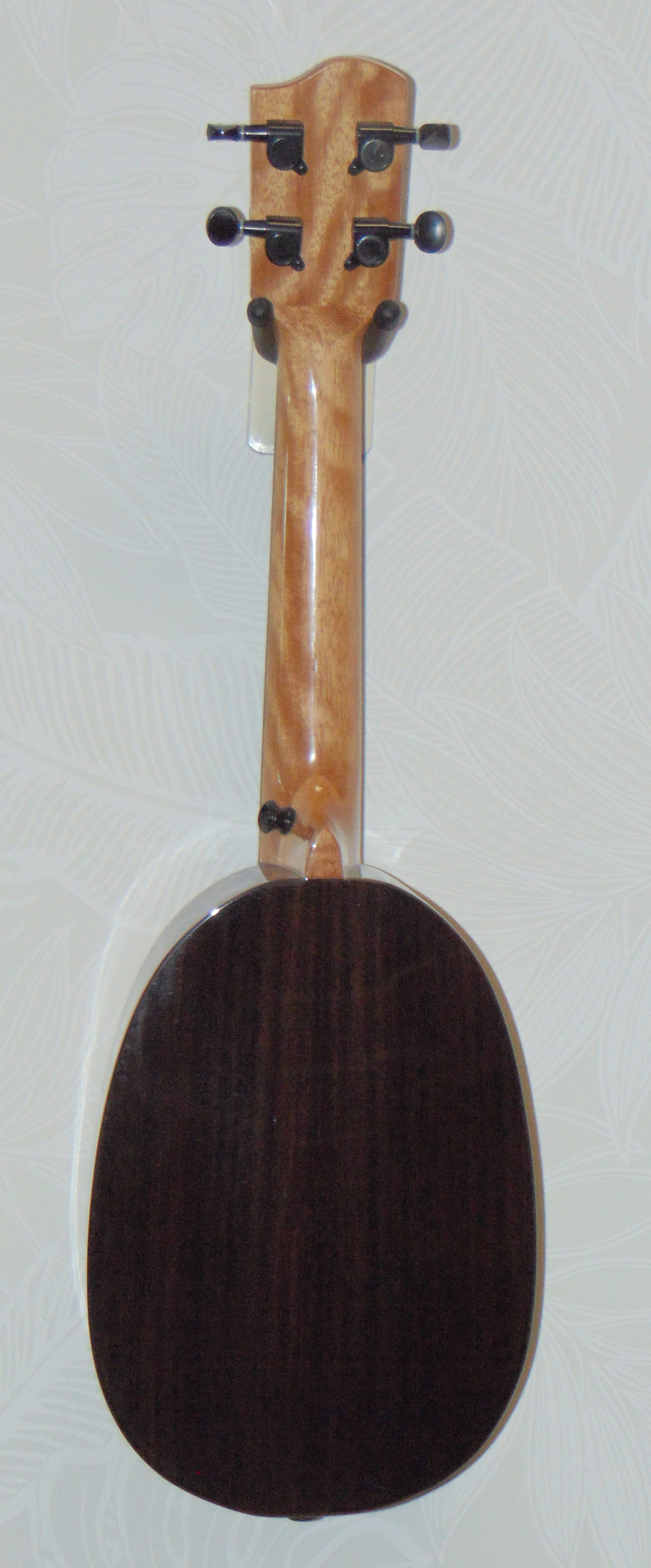 HUG Solid Cedar and Rosewood Concert Pineapple Ukulele Side View