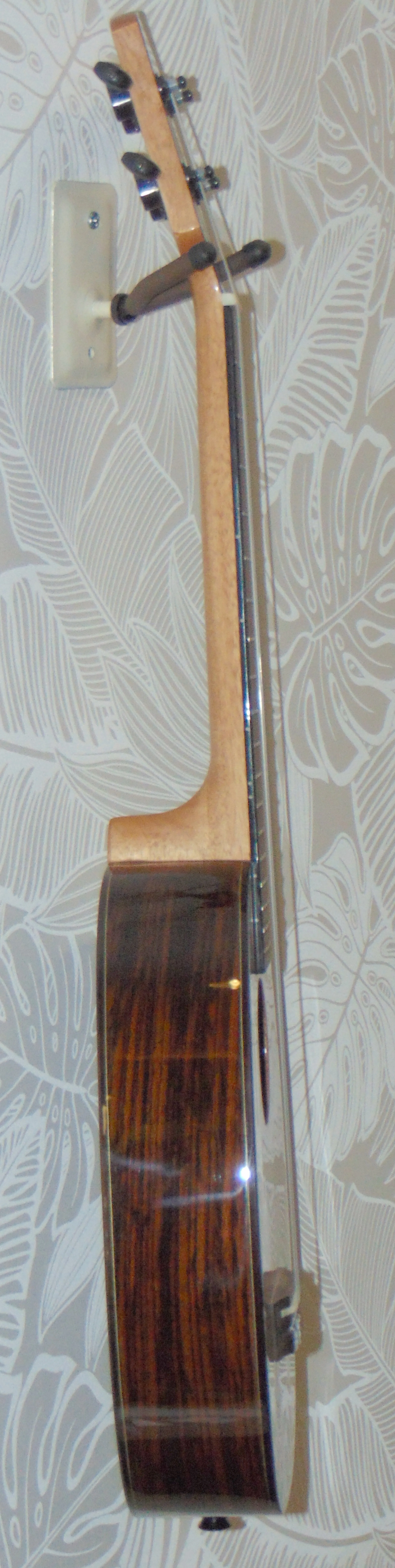 HUG Solid Cedar and Rosewood Tenor Pineapple Ukulele Side View