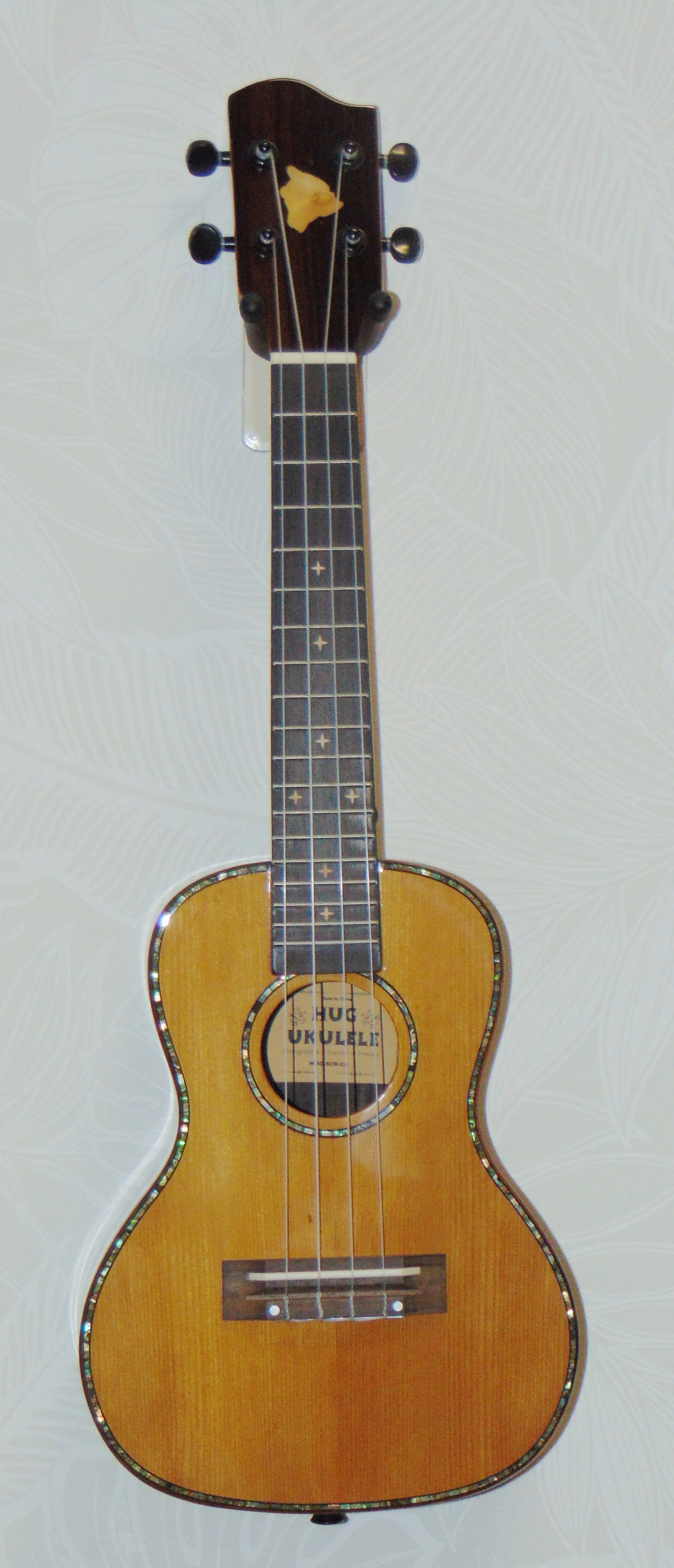 HUG Solid Cedar and Rosewood Tenor Ukulele Front View
