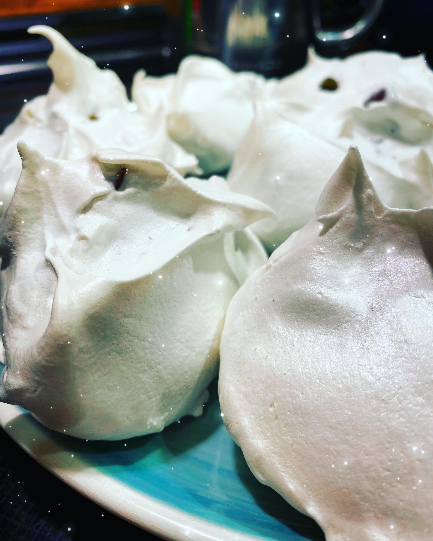How are you tending sweetness for your soul this time of year? 

Here is a memory of meringues for you, from years ago. 
My dearest friend from childhood and I decided we would try our hands at meringues only to succeed in turning her mother&rsquo;s 