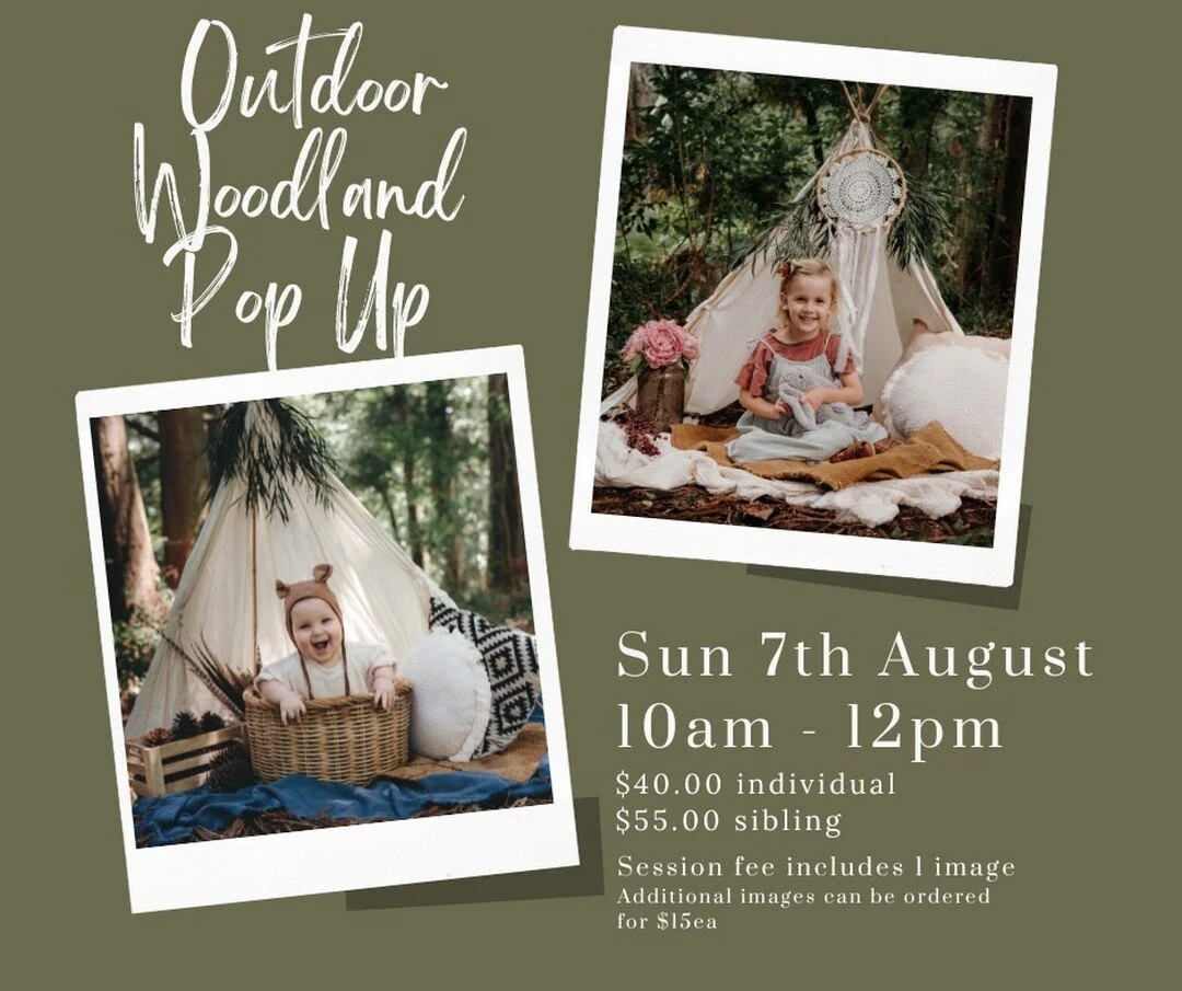Happening THIS SUNDAY!
Book your little one in for their outdoor session. Few spots left!