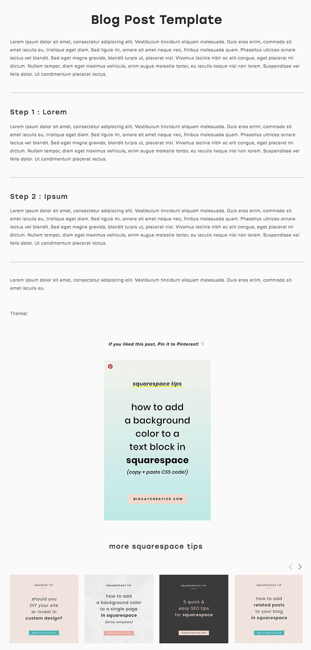 blogging on squarespace