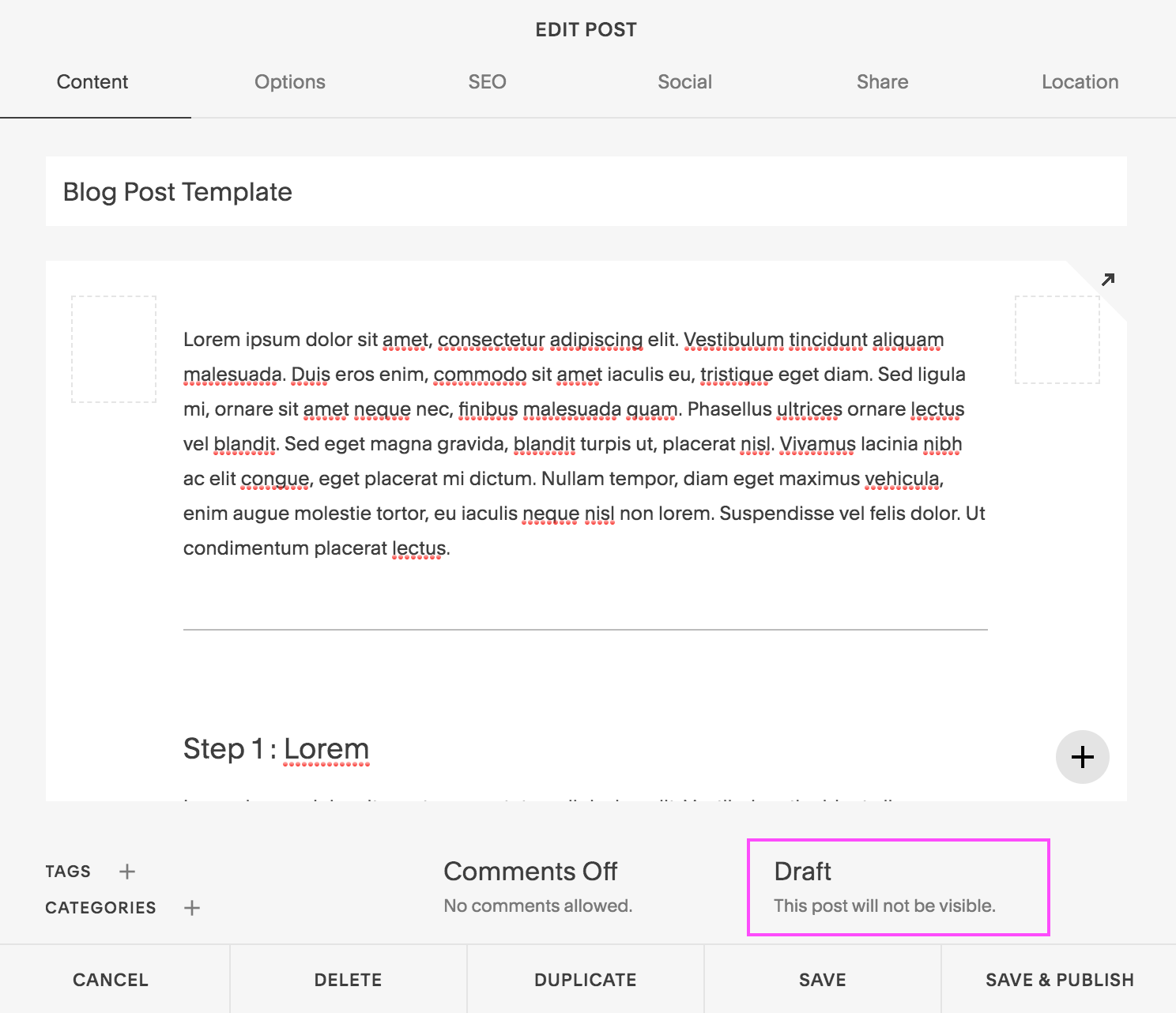 squarespace blog template