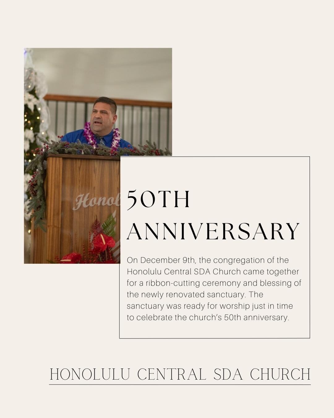 On December 9th, the congregation of the Honolulu Central SDA Church came together for a ribbon cutting ceremony and blessing of the newly renovated sanctuary. After 6 months of restoration and refurbishment, the sanctuary of the church was ready for