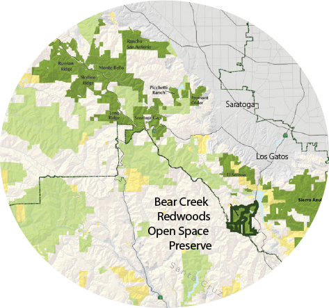 Map of Bear Creek Redwoods Open Space Preserve