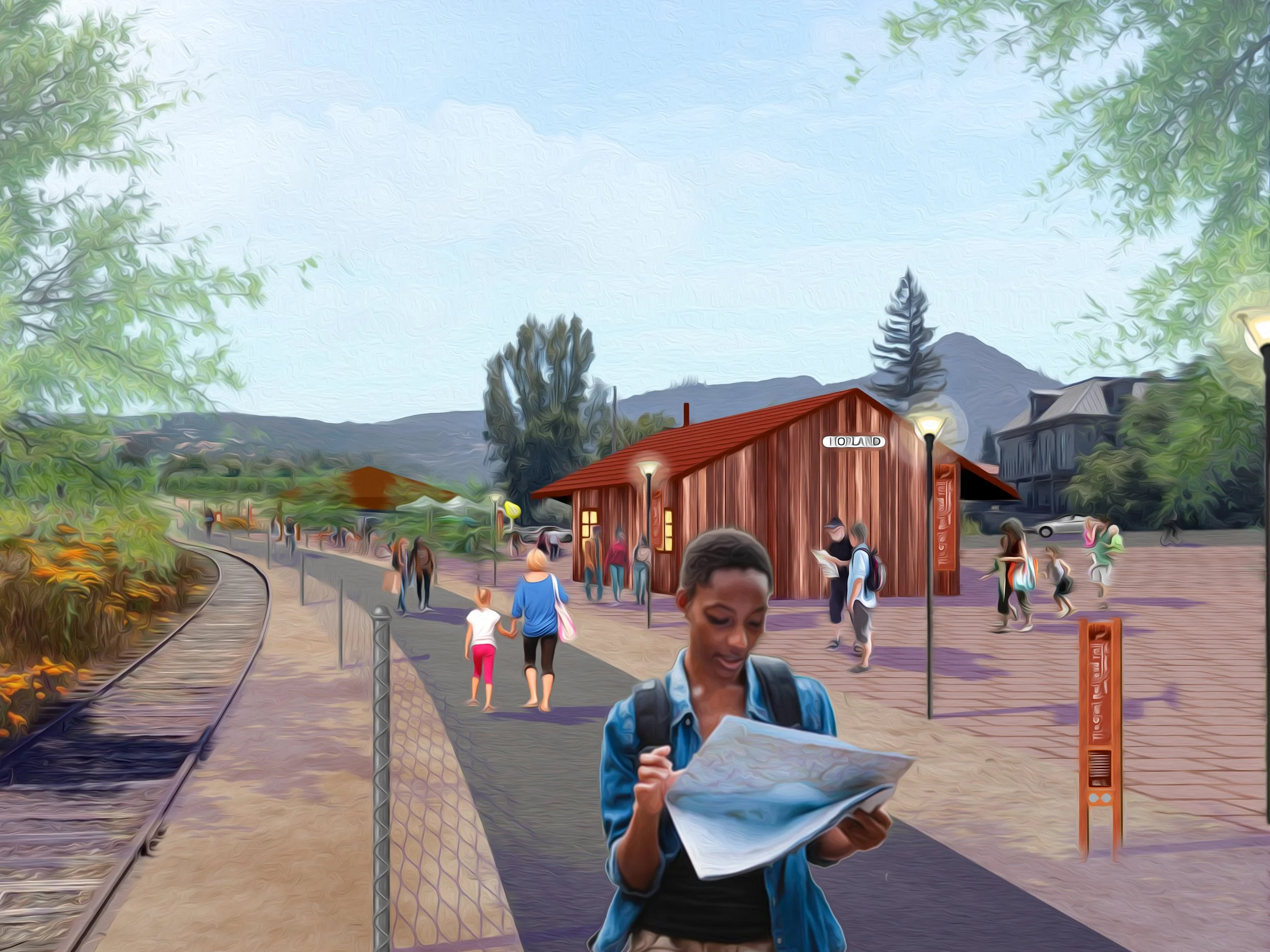 Rendering of a section of the final Great Redwood Trail.