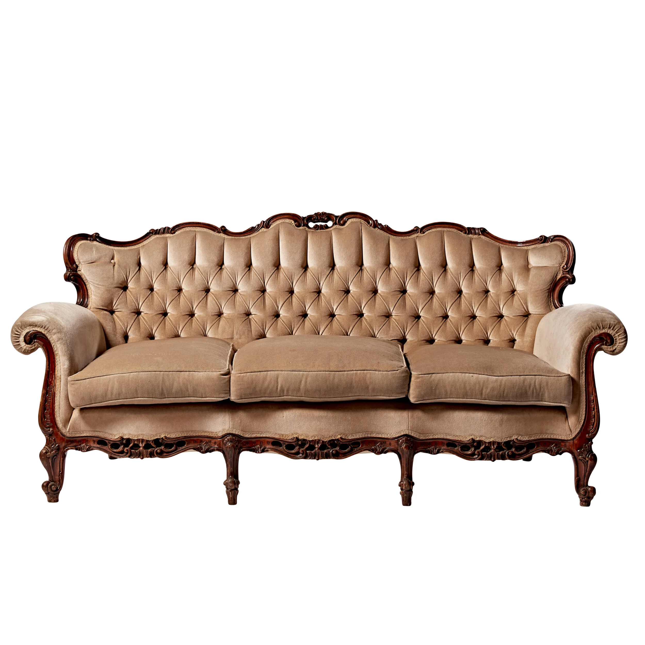 Beige Velvet Sofa — Event Hire Sydney HYRE EVENTS