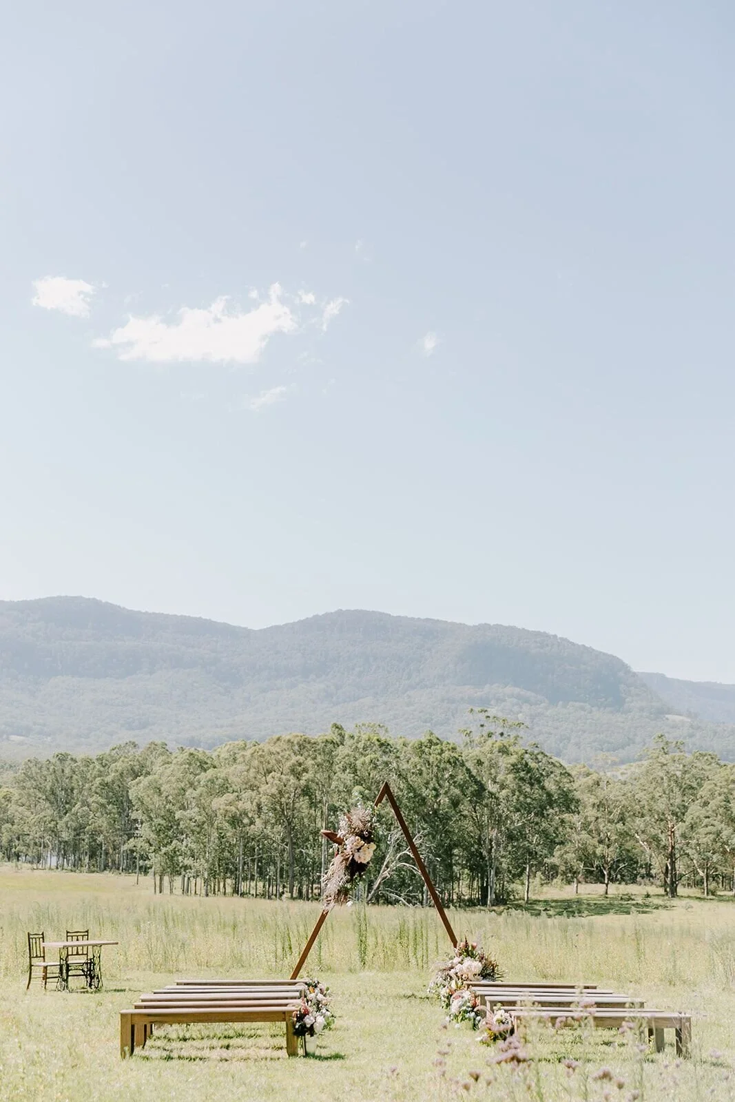 Rustic timber benches available for hire in Sydney and NSW, ideal for weddings, corporate events, and private functions.