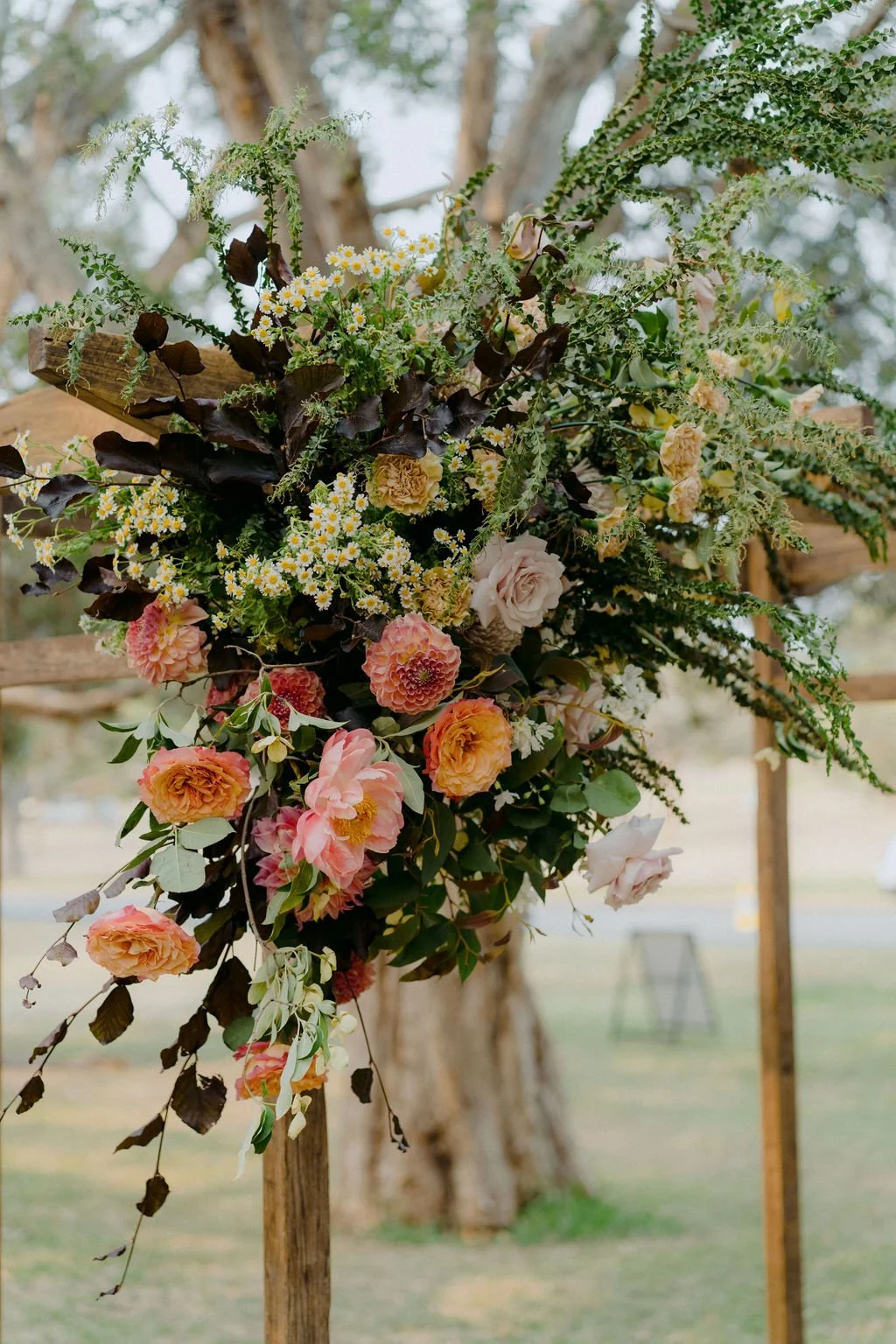 Timber wedding arch available for hire in Sydney and NSW, ideal for outdoor wedding ceremonies and bridal entrances.