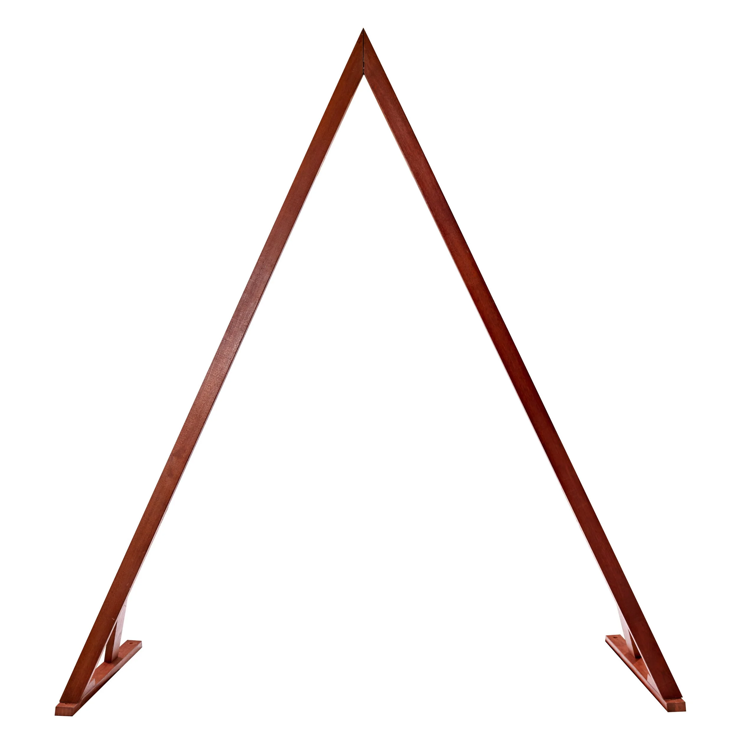 Triangular timber arbour available for hire in Sydney and NSW, ideal for rustic and boho wedding ceremonies and bridal entrances.