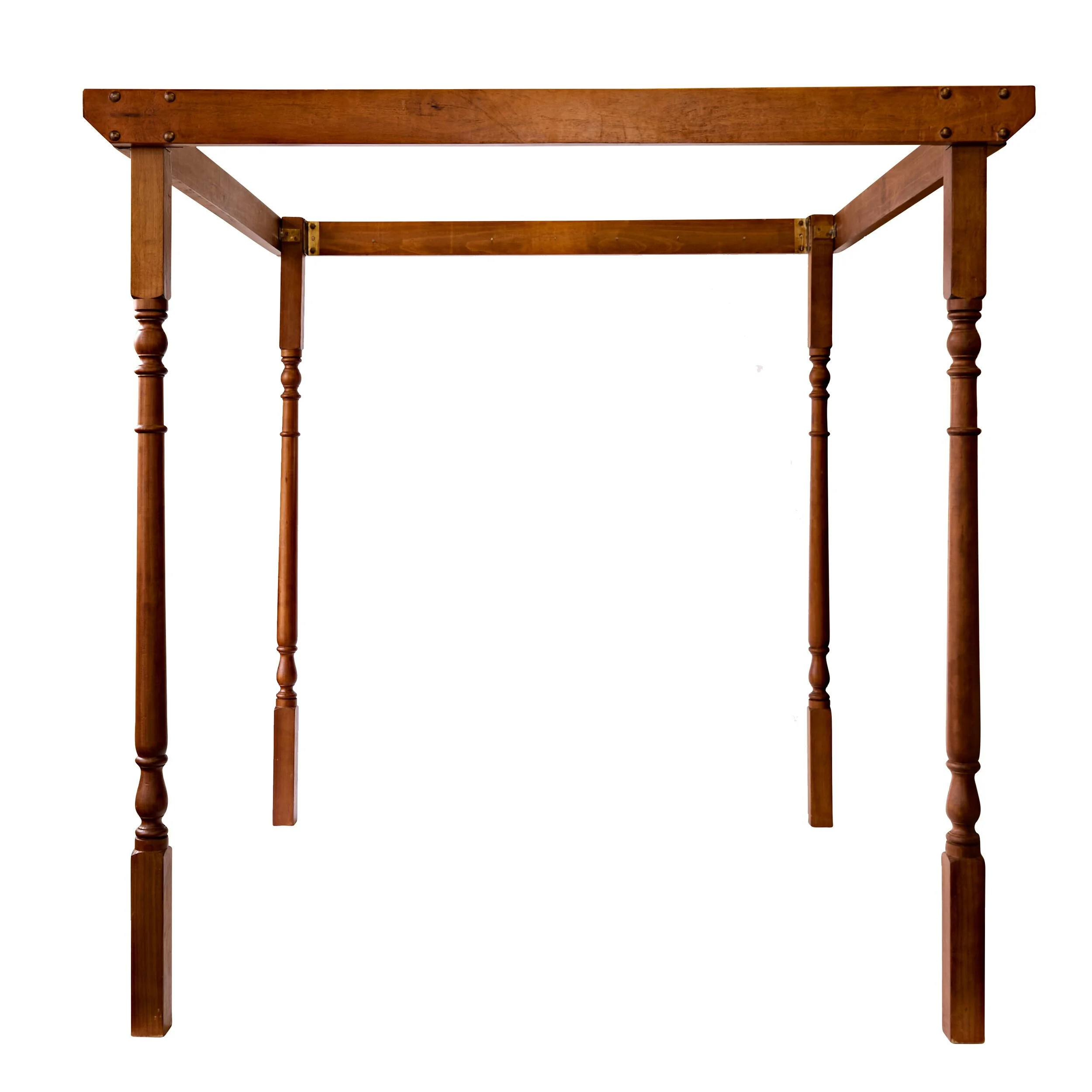 Hand-carved wooden mandap with turned timber legs available for hire in Sydney and NSW, ideal for Hindu, Jewish, and traditional wedding ceremonies.