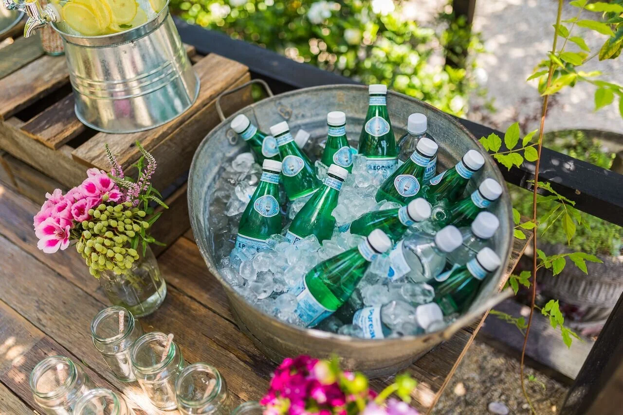 Vintage metal ice buckets available for hire in Sydney and NSW, ideal for rustic weddings and vintage styled events.