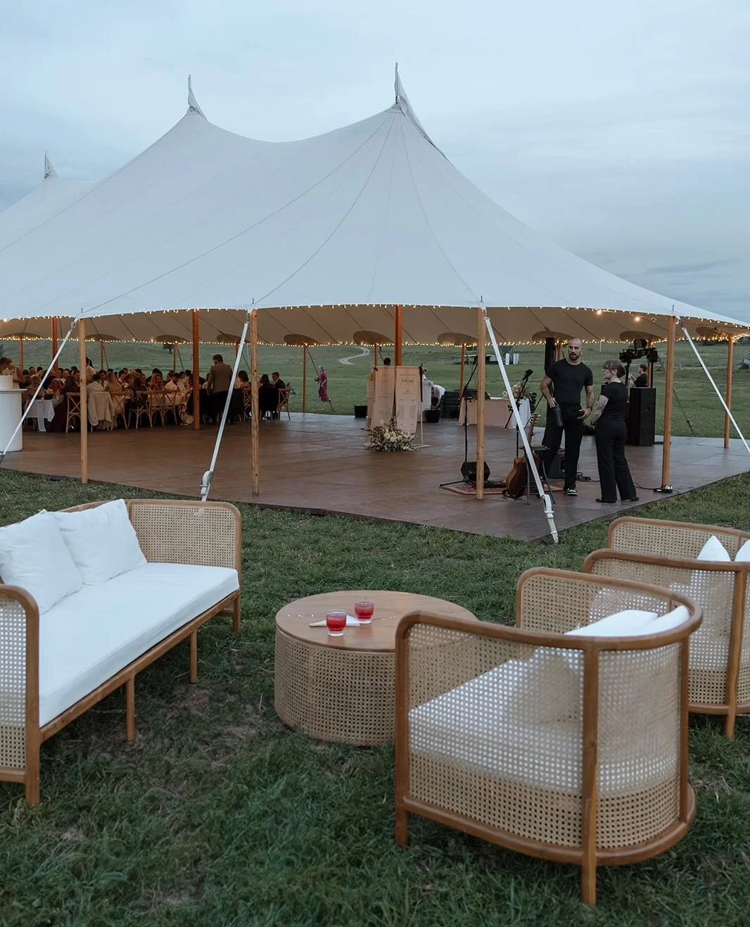 Out in Glendonbrook, we styled Maggie and Nate’s marquee wedding on a private property 💃
Our furniture and details brought warmth and structure to the open-air setting, creating a space that felt personal, inviting, and perfectly suited to
