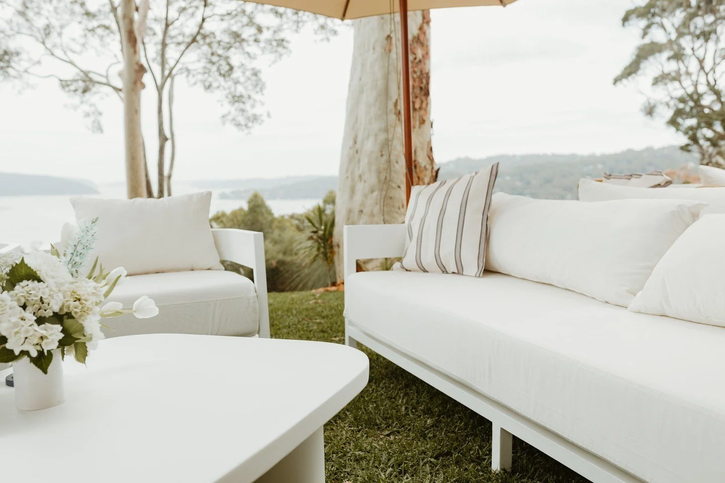 Need all white? We&rsquo;ve got you covered ✅️ ⁠
⁠
Our Bess Lounge is the perfect combination of clean lines, comfort, and versatility - ideal for creating a crisp, cohesive look at any event.⁠
⁠
#HYREEvents #BessLounge #LoungeHireSydney #EventStylin