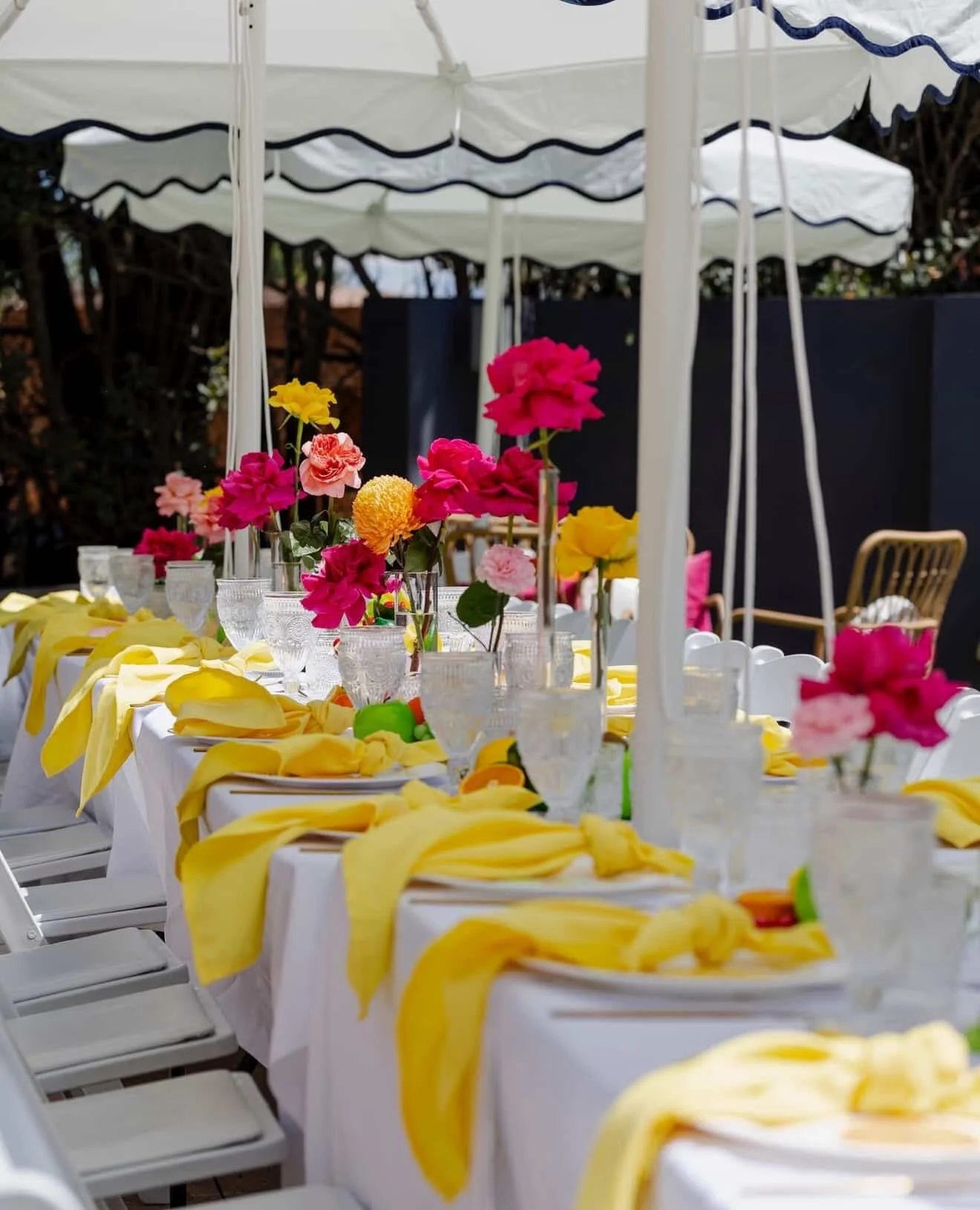 Celebrating a hens party in style under our white and navy Scalloped Umbrellas, adding a touch of charm and playful structure to the space while keeping guests comfortable.⁠
⁠
Perfect for creating a relaxed, fun, and cohesive celebration vibe!⁠
⁠
Sty