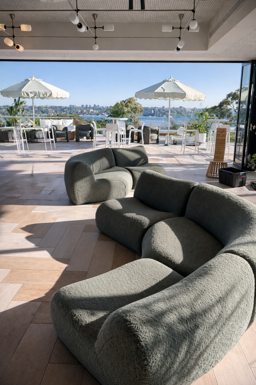 Olive modular lounge. Sydney Events. HYRE EVENTS