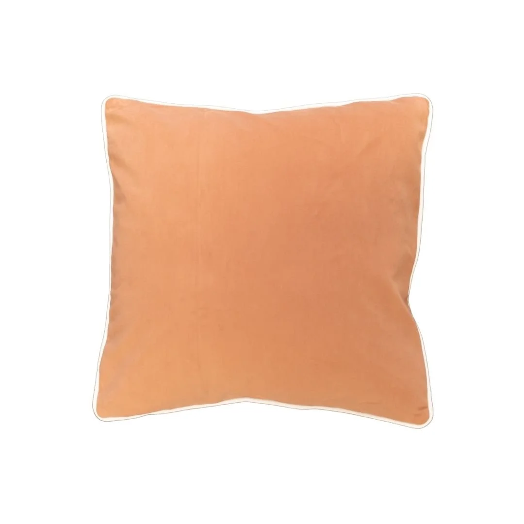 Salmon Decorative Cushion 60x60cm with White Piping | Duck Feather Inner | HYRE Events