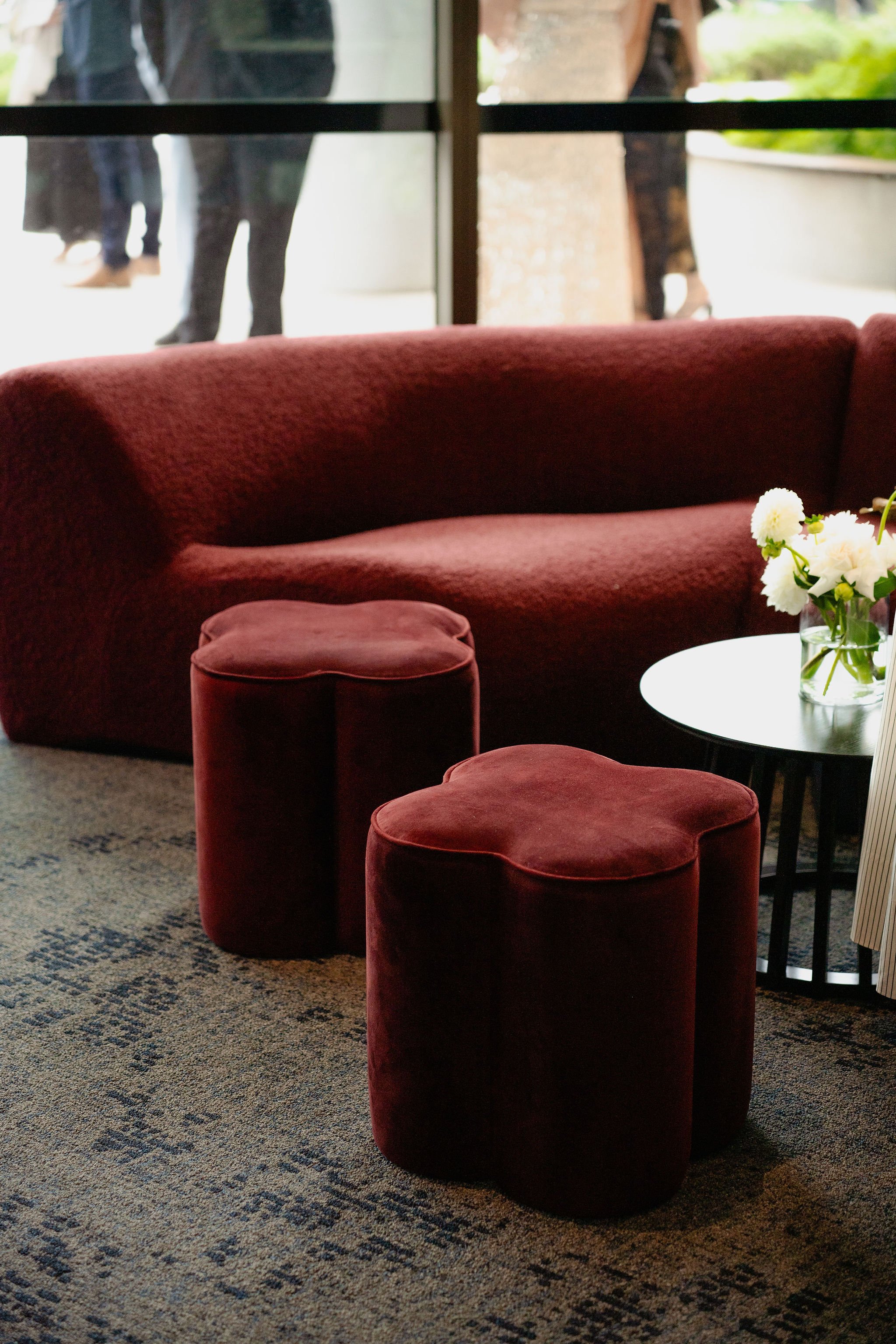 pinot noir ottoman for hire HYRE EVENTS Corporate Events