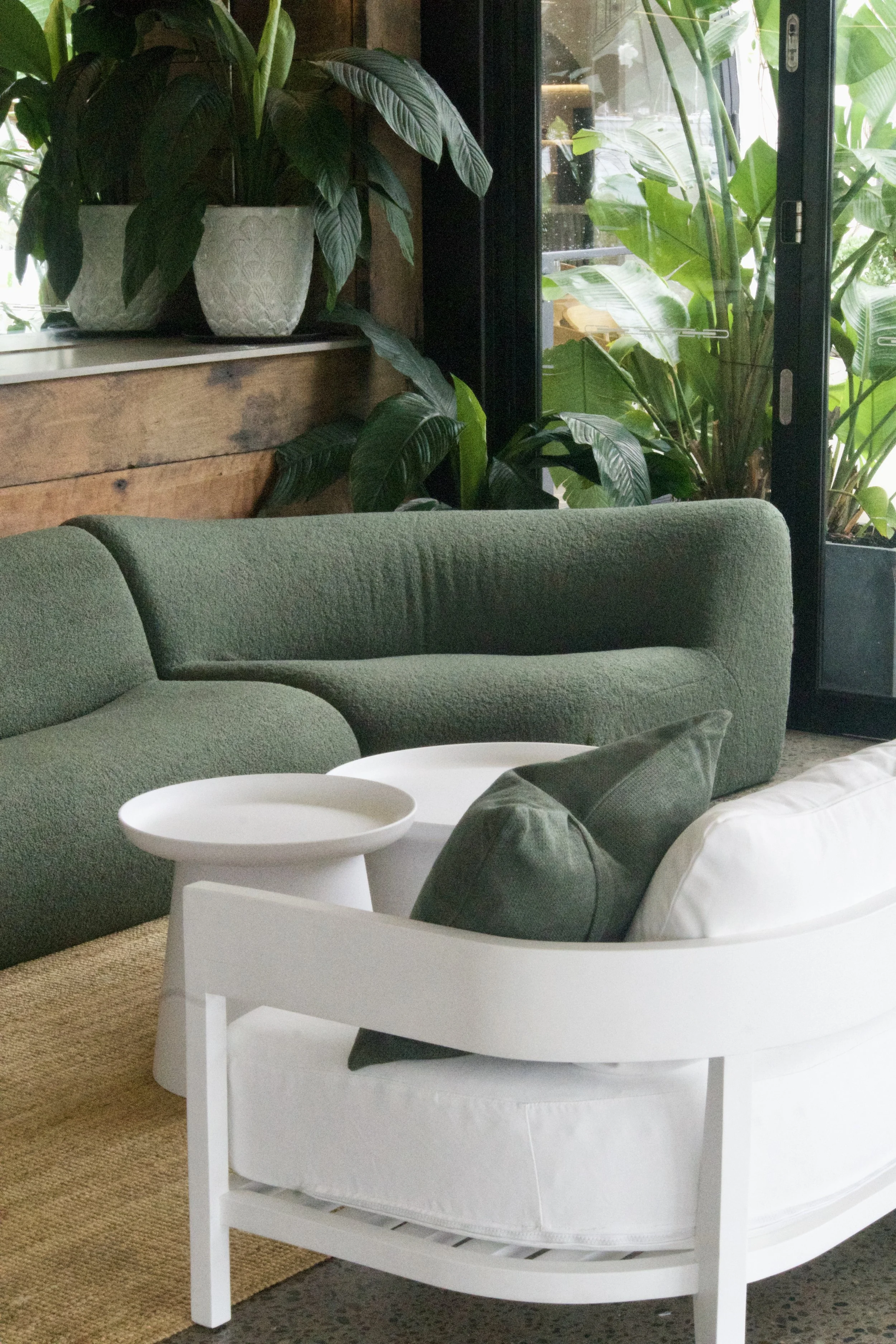 olive corner modular lounge for hire Sydney HYRE EVENTS