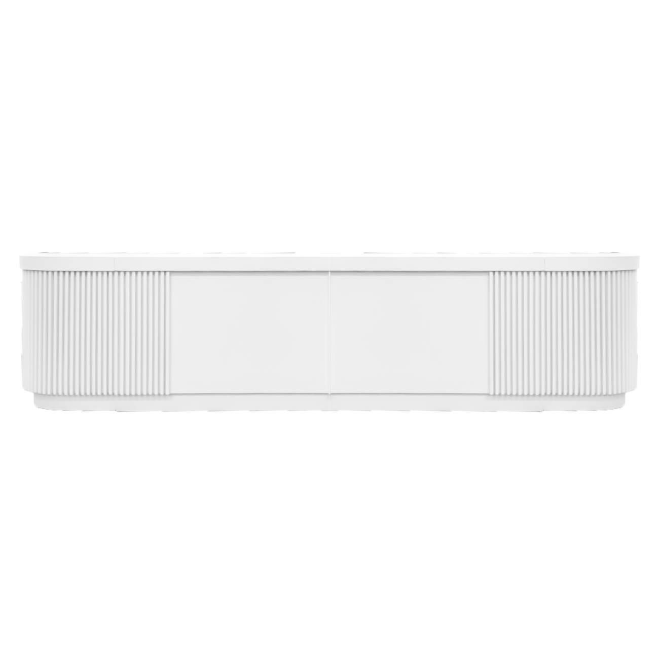White detailed U-shaped bar with sleek modern design available for hire in Sydney and NSW, ideal for weddings, corporate events, and brand activations.