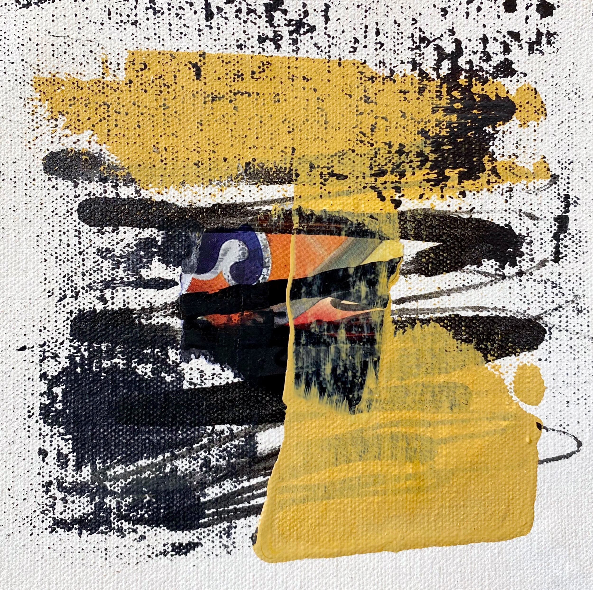 SUNKIST, acrylic, repurposed paper, SOLD